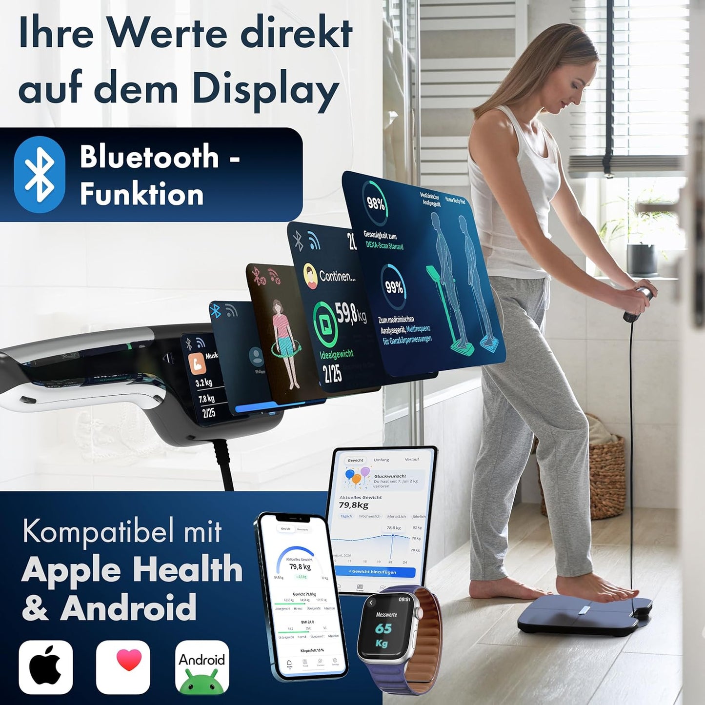 Personenwaage mit Körperfettanalyse