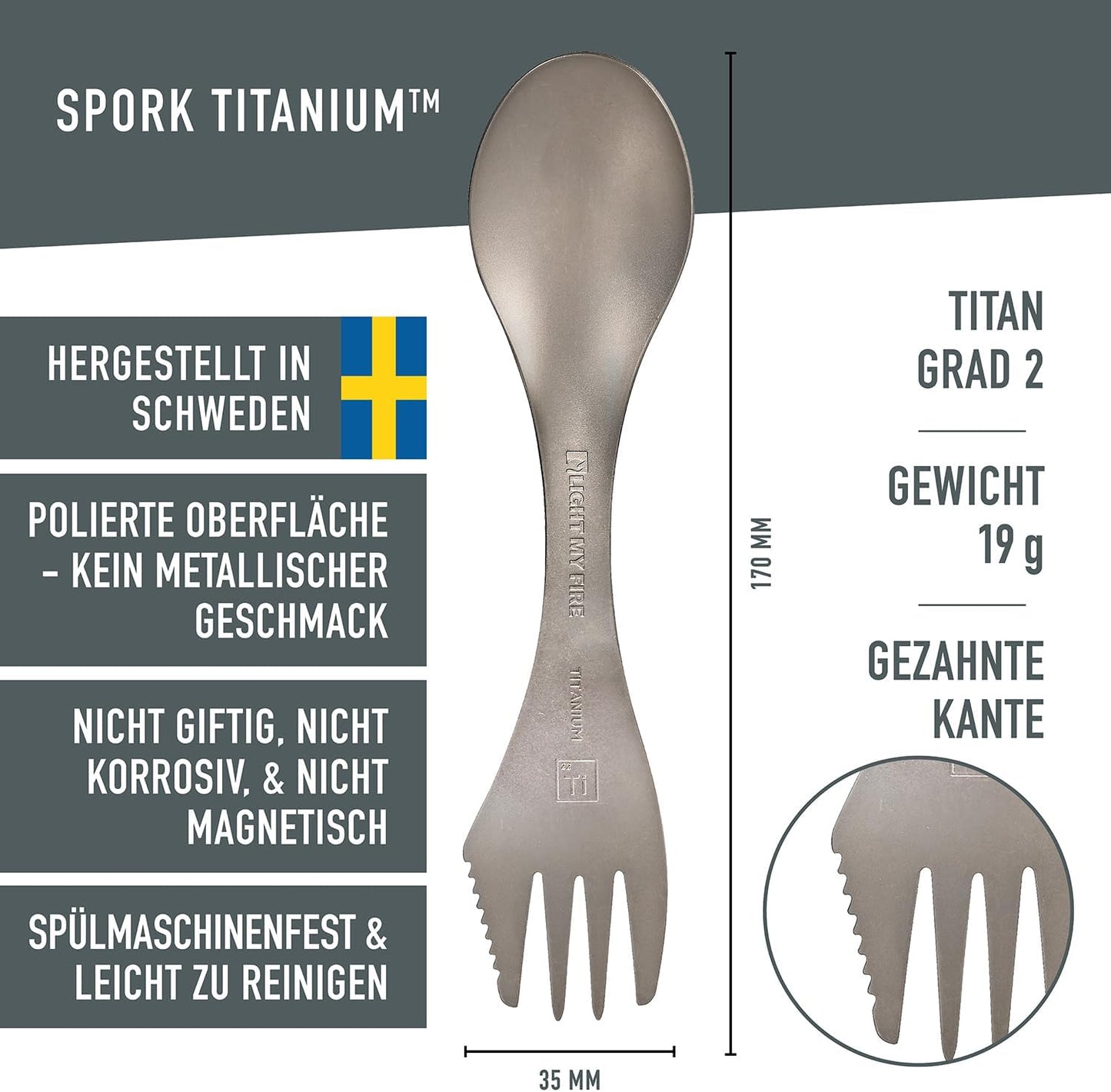 Spork Titanium, Spork New Version (Made in Sweden)