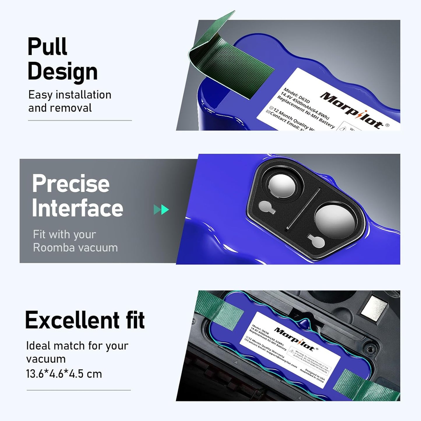 Ersatzakku für iRobot Roomba 500er-, 600er-, 700er- & 800er-Serie, Blau