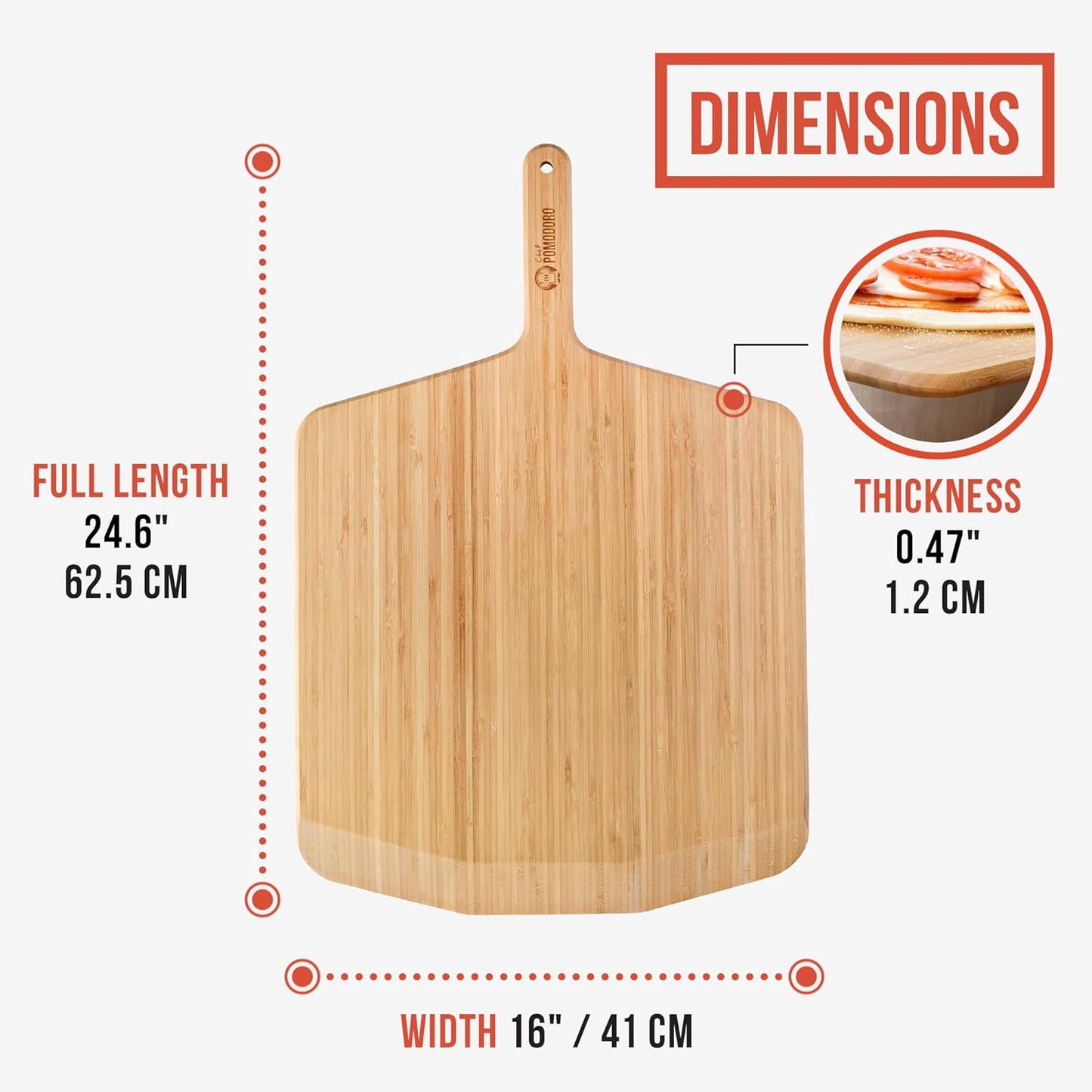 Pizzaschieber mit Griff, 4.9L x 0.9B cm