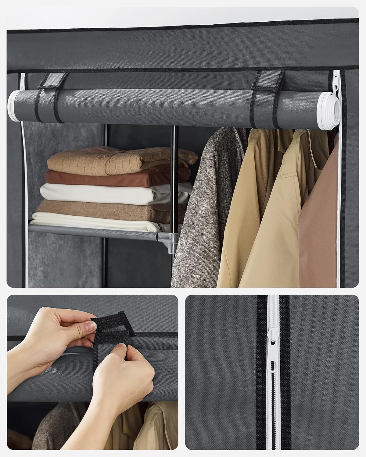 Wardrobe, 88 x 45 x 168 cm Grau