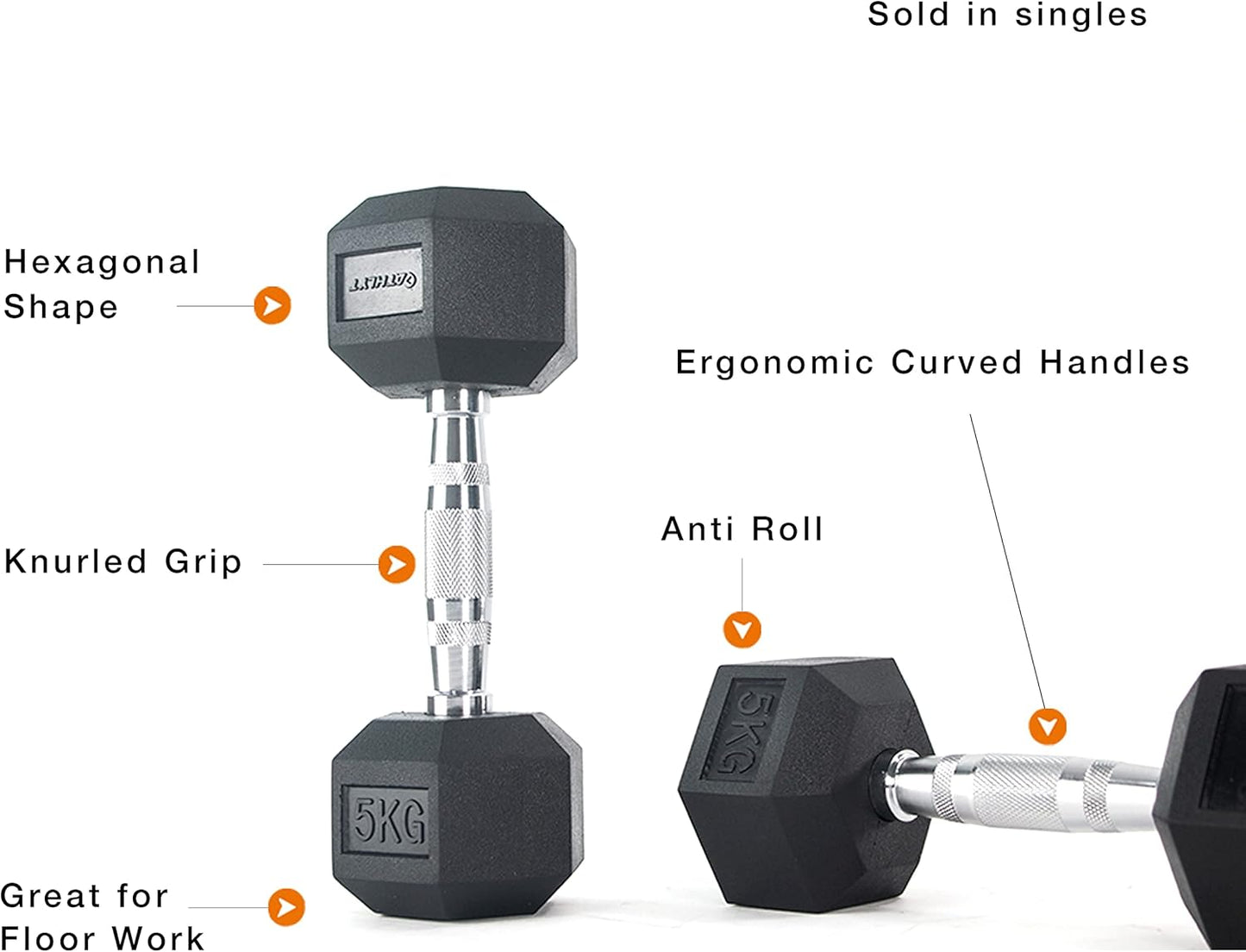 Hex Hantel (5 kg), 5 Kilogramm