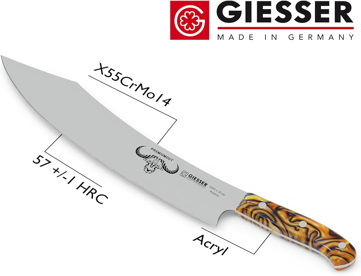 PremiumCut Barbecue No. 1 Kochmesser, 30 cm Barbeque, Spicy Orange