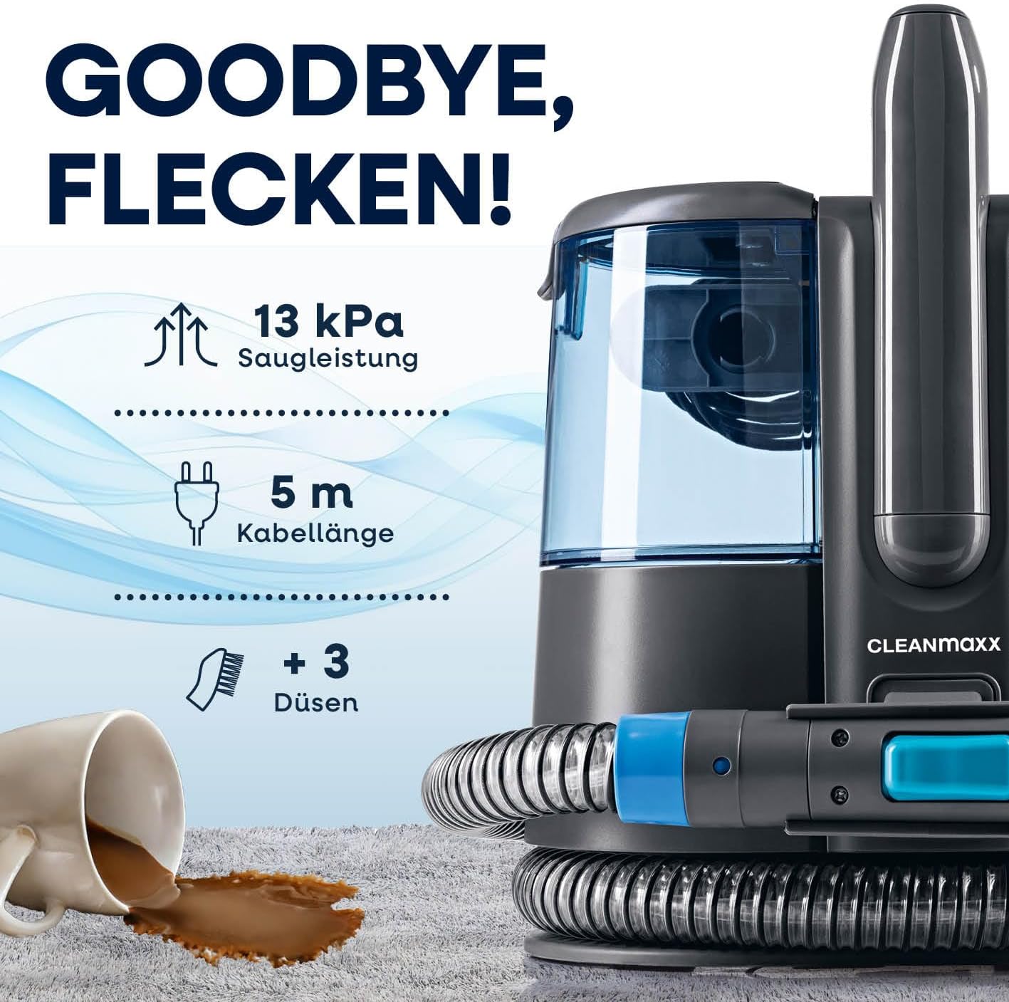 Polster- und Teppichreiniger, Waschsauger Pro Power 600W Blau