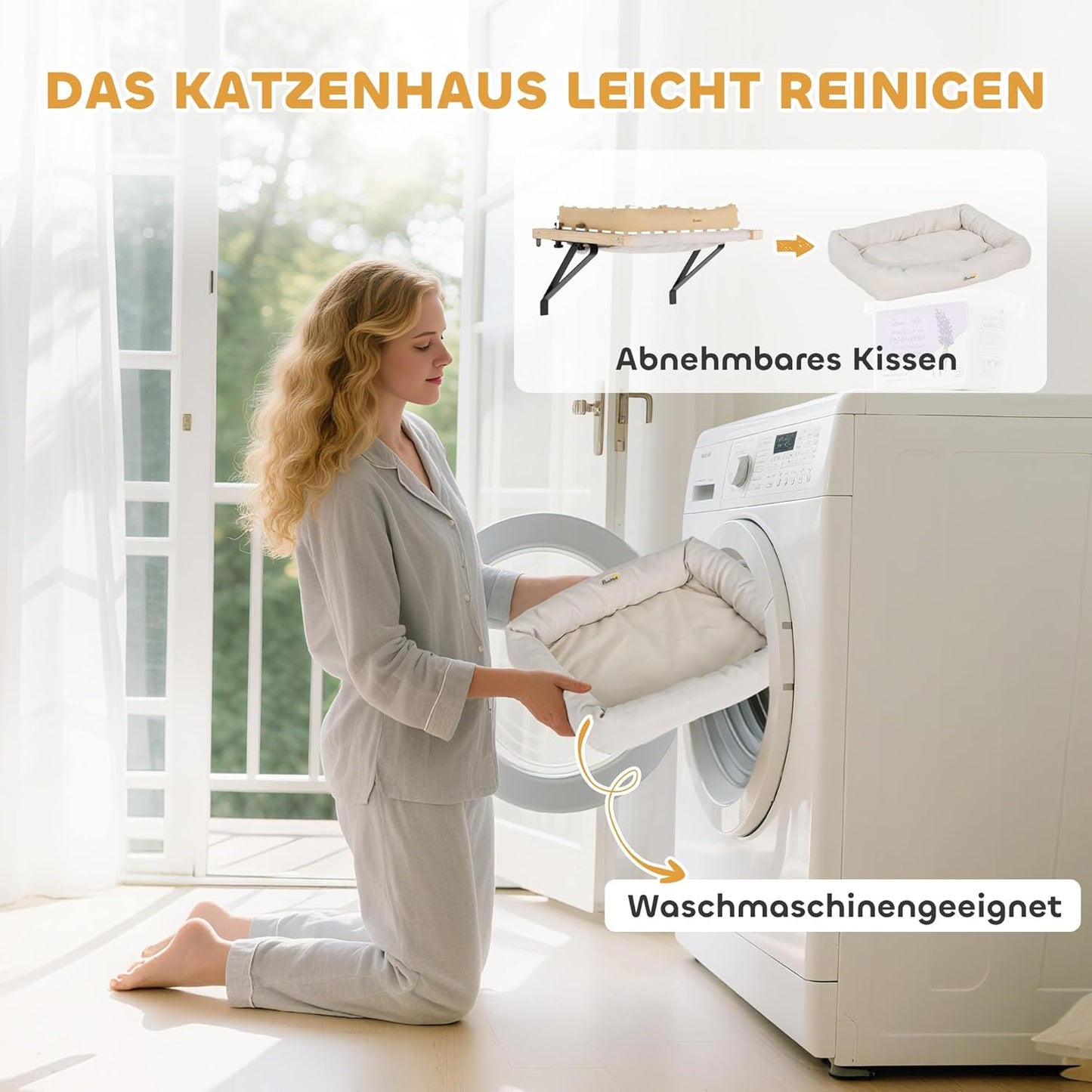 Heizkörper-Katzenliege mit abnehmbarem Kissen