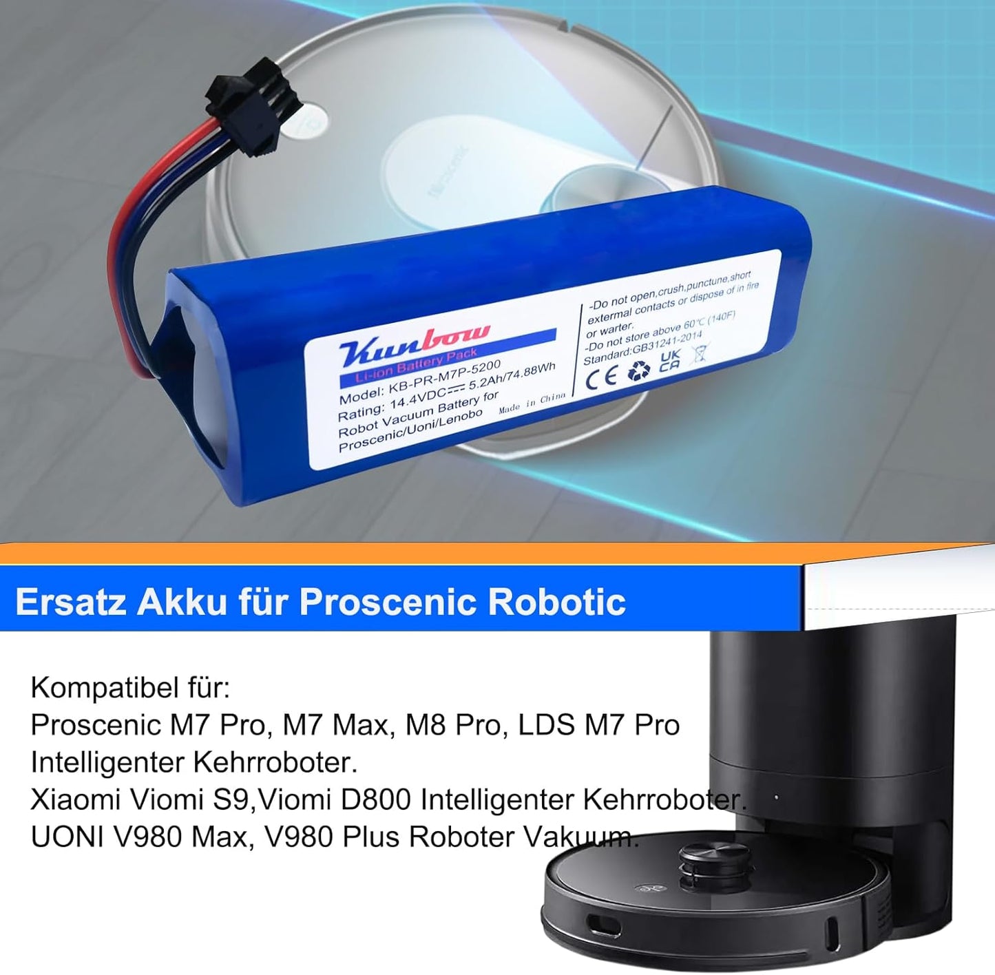 Ersatzakku für Proscenic Akkustaubsauger