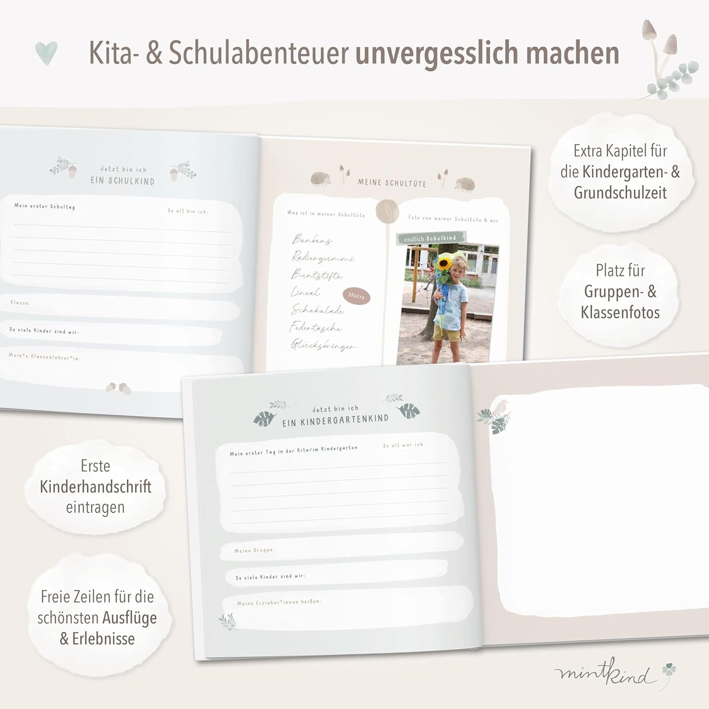 Erinnerungsalbum "Meine Kindheit", mit Stickerset, Wald