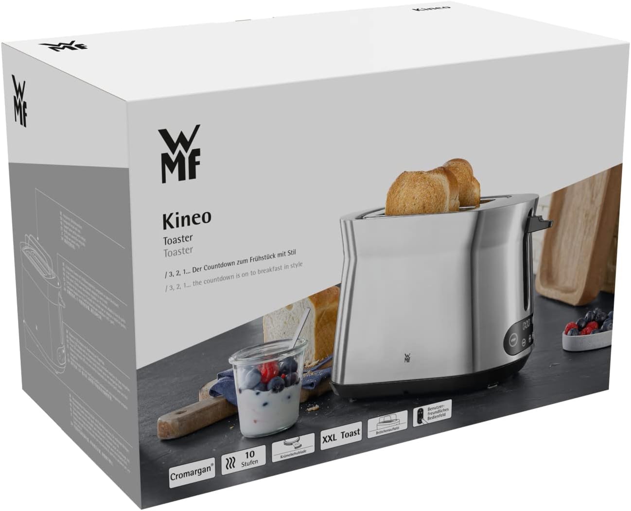 Doppelschlitz-Toaster mit Brötchenaufsatz