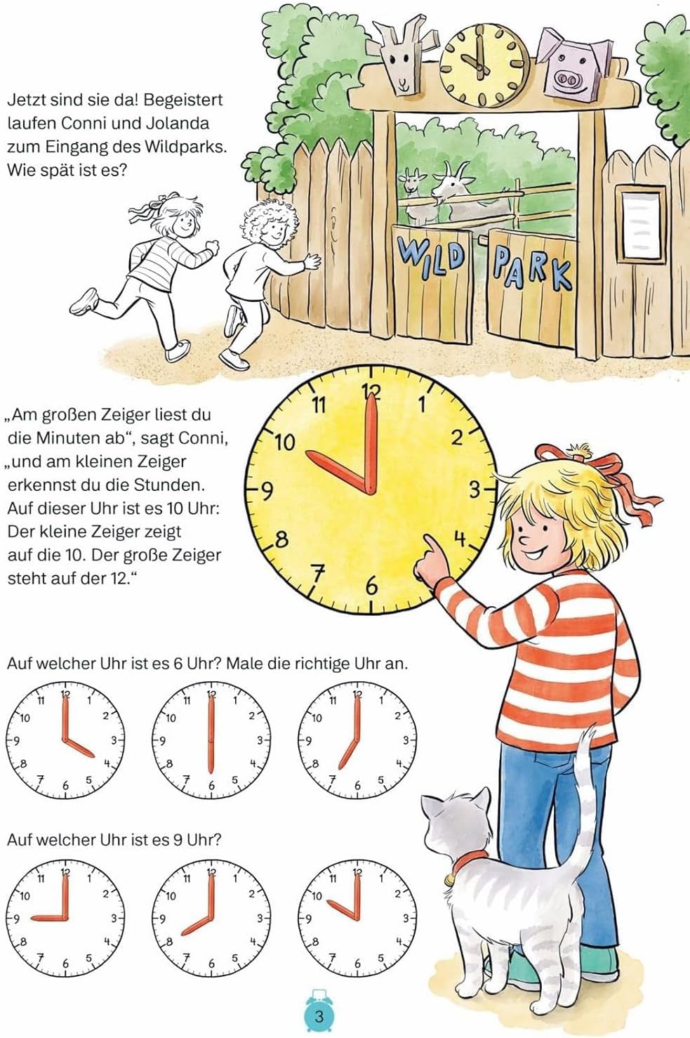 Kinderwecker mit Buch "Conni Die Uhrzeit", Weiss Conni