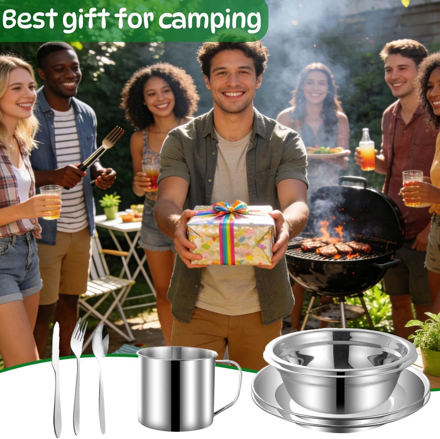 15-teiliges Camping Geschirr Set, 2