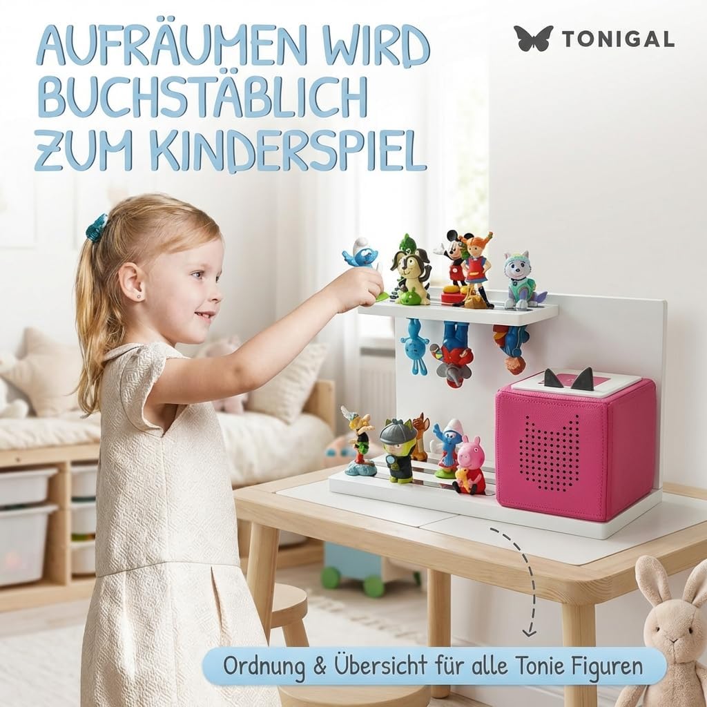 Tonie Regal für bis zu 40 Figuren & Toniebox, Weiss