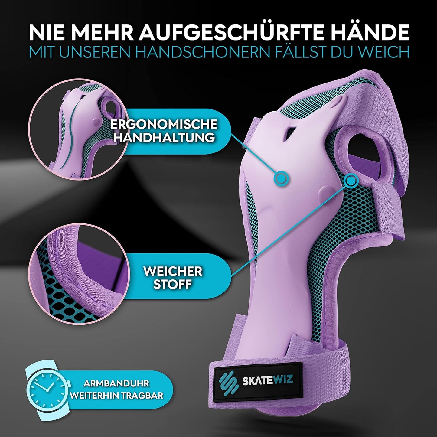 Skate Protektoren, L - Teens/Adults Blau Violett