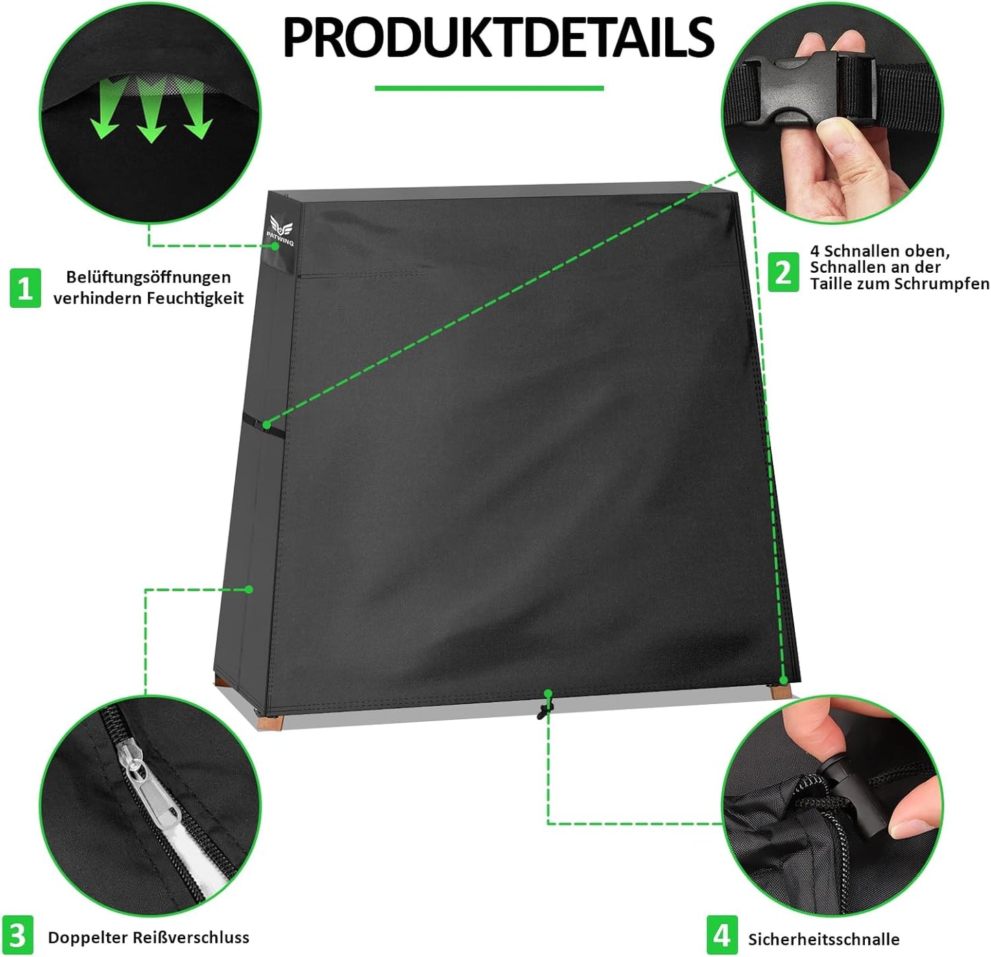 Abdeckung für Hollywoodschaukel, 182x140/25x170cm