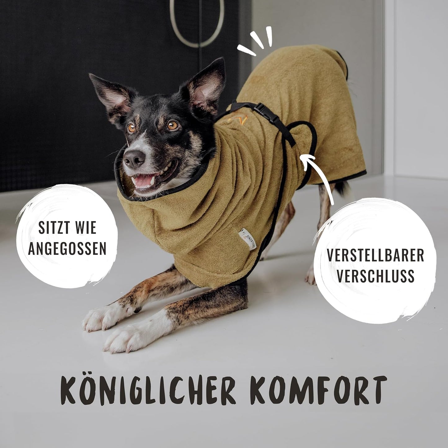 Hundebademantel, S Khaki
