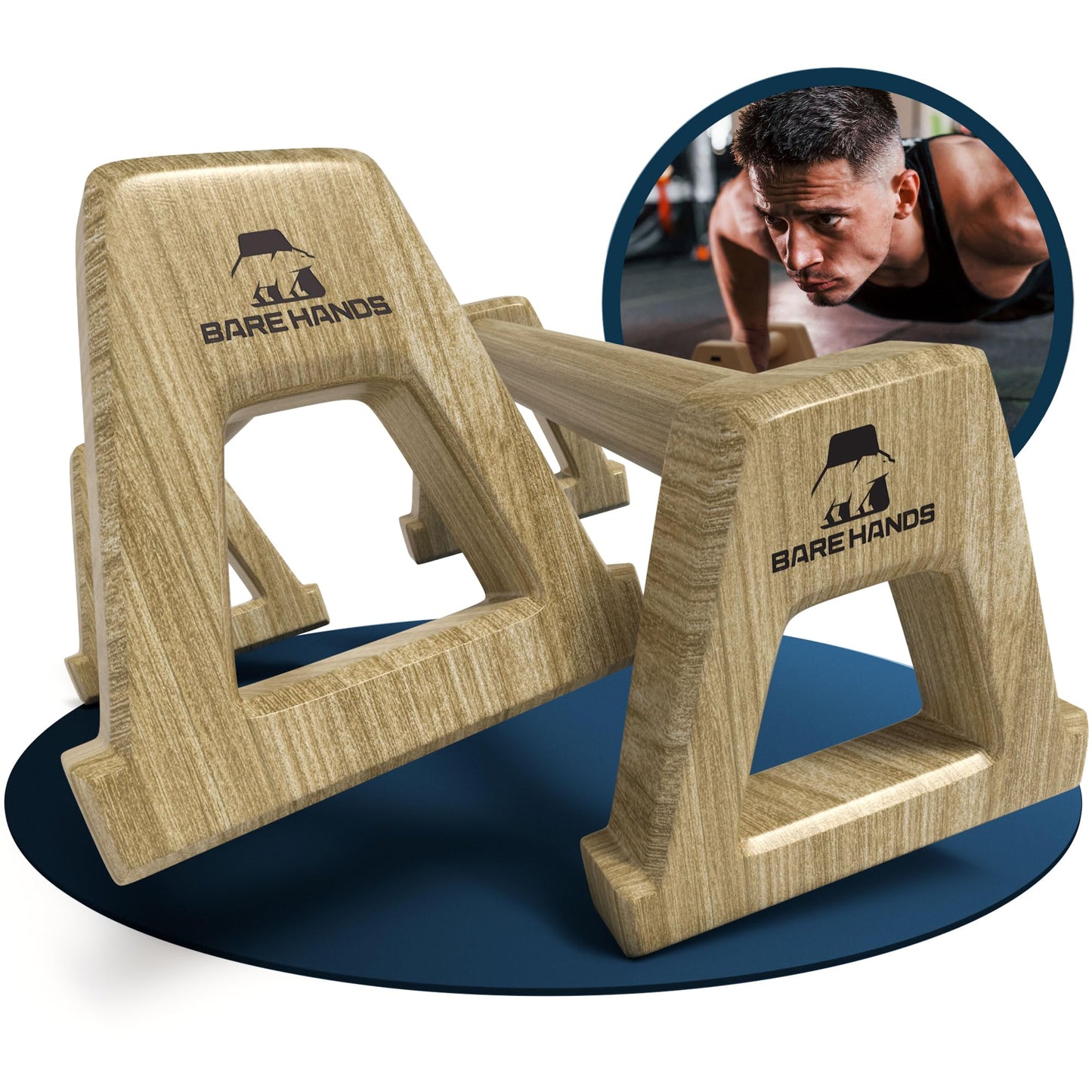 Liegestützgriffe aus Holz, Modell L
