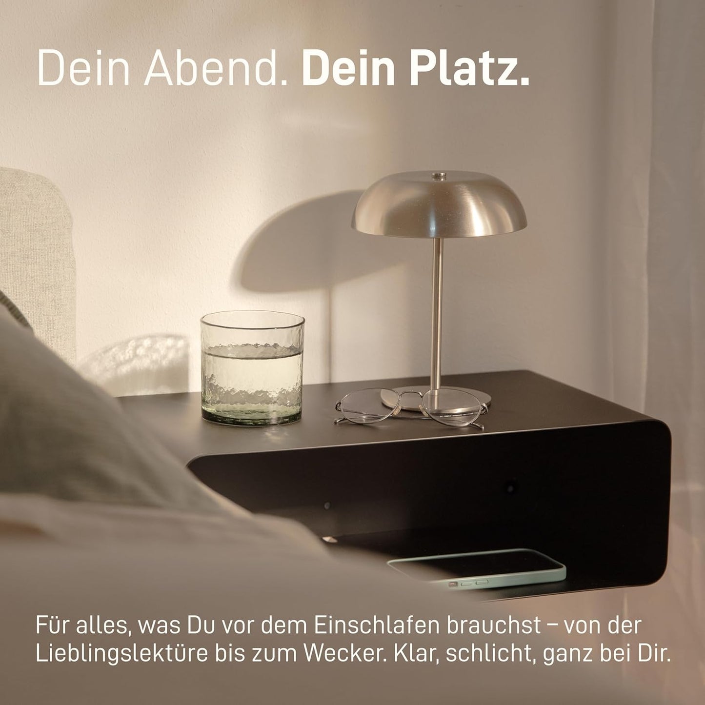 Schwebender Nachttisch, Schwarz