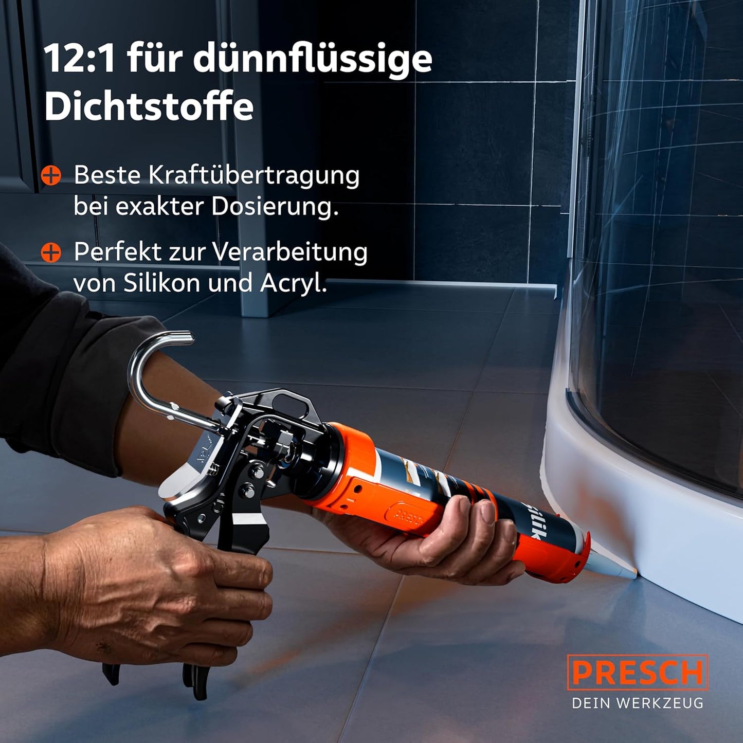 Kartuschenpressen-Set mit Nachlaufstopp, Set 12:1 & 26:1