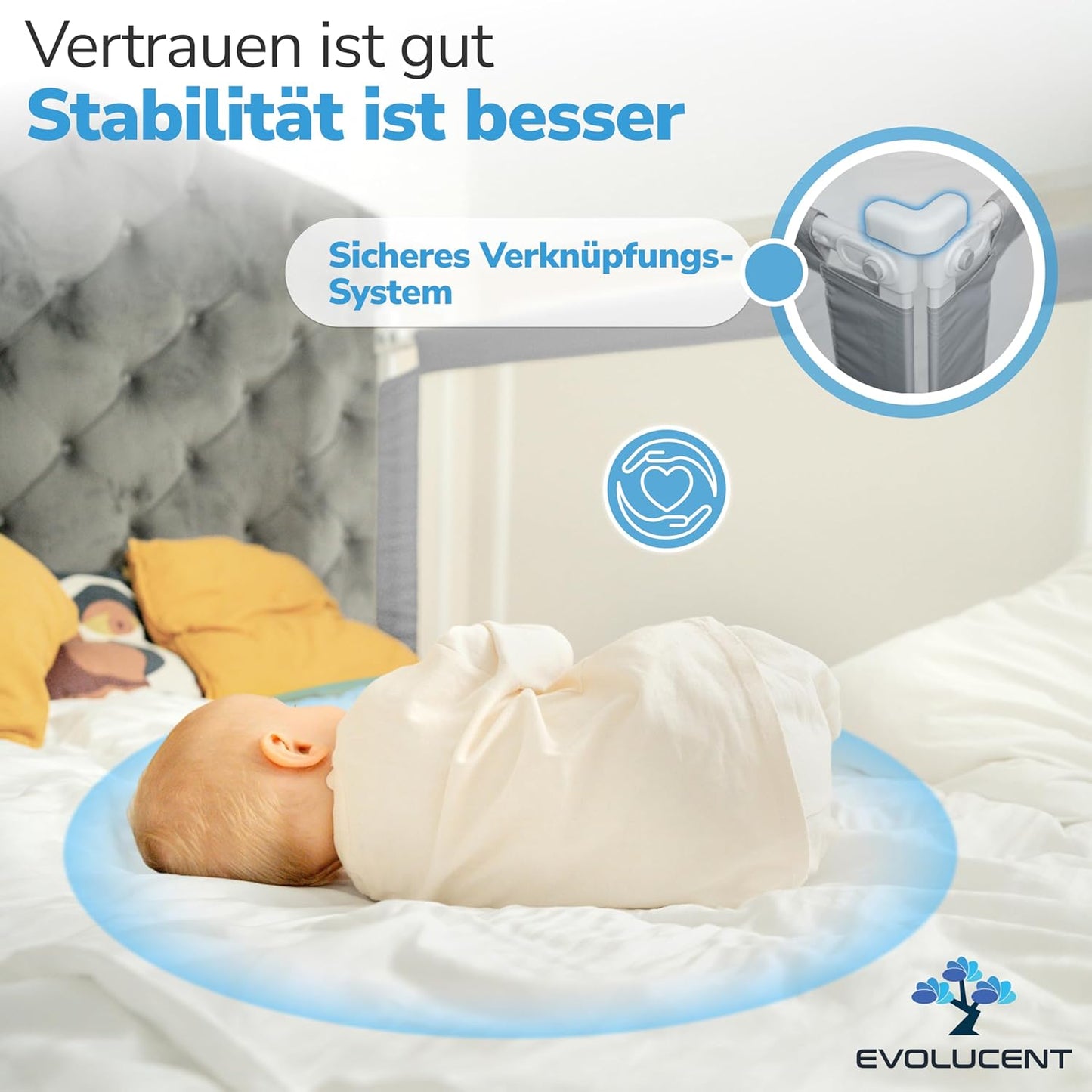 Höhenverstellbares Bettgitter für Boxspringbett, 180 cm