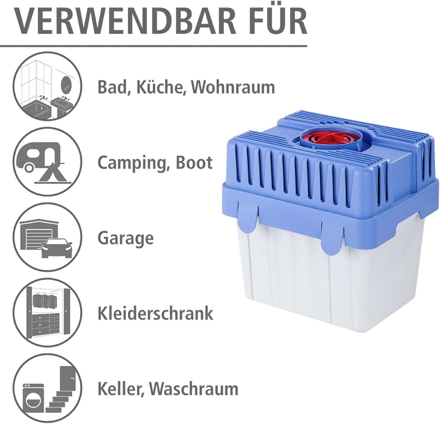 Feuchtigkeitskiller mit 5 kg Granulatblock, Feuchtigkeitskiller 5 kg Weiss