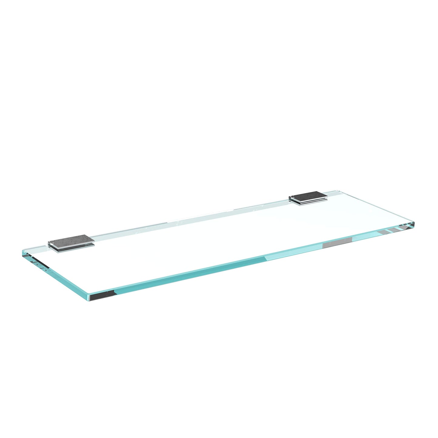 Glasregal Wandregal für Badezimmer (40x15cm), 40x15cm Klarglas + Halterung F - Chrom Glanz Optik