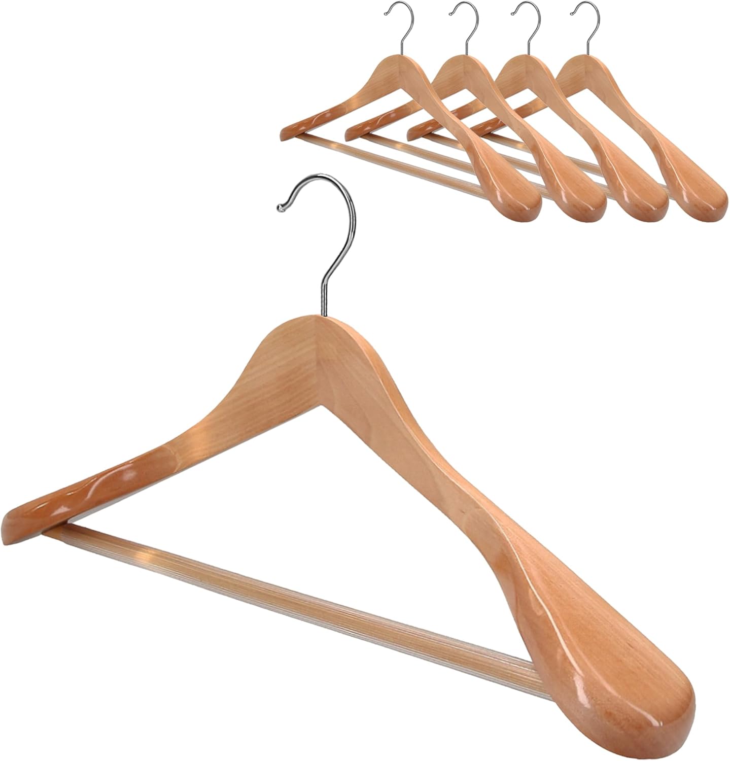 Holz-Kleiderbügel-Set (5 Stück, 45 cm), 5