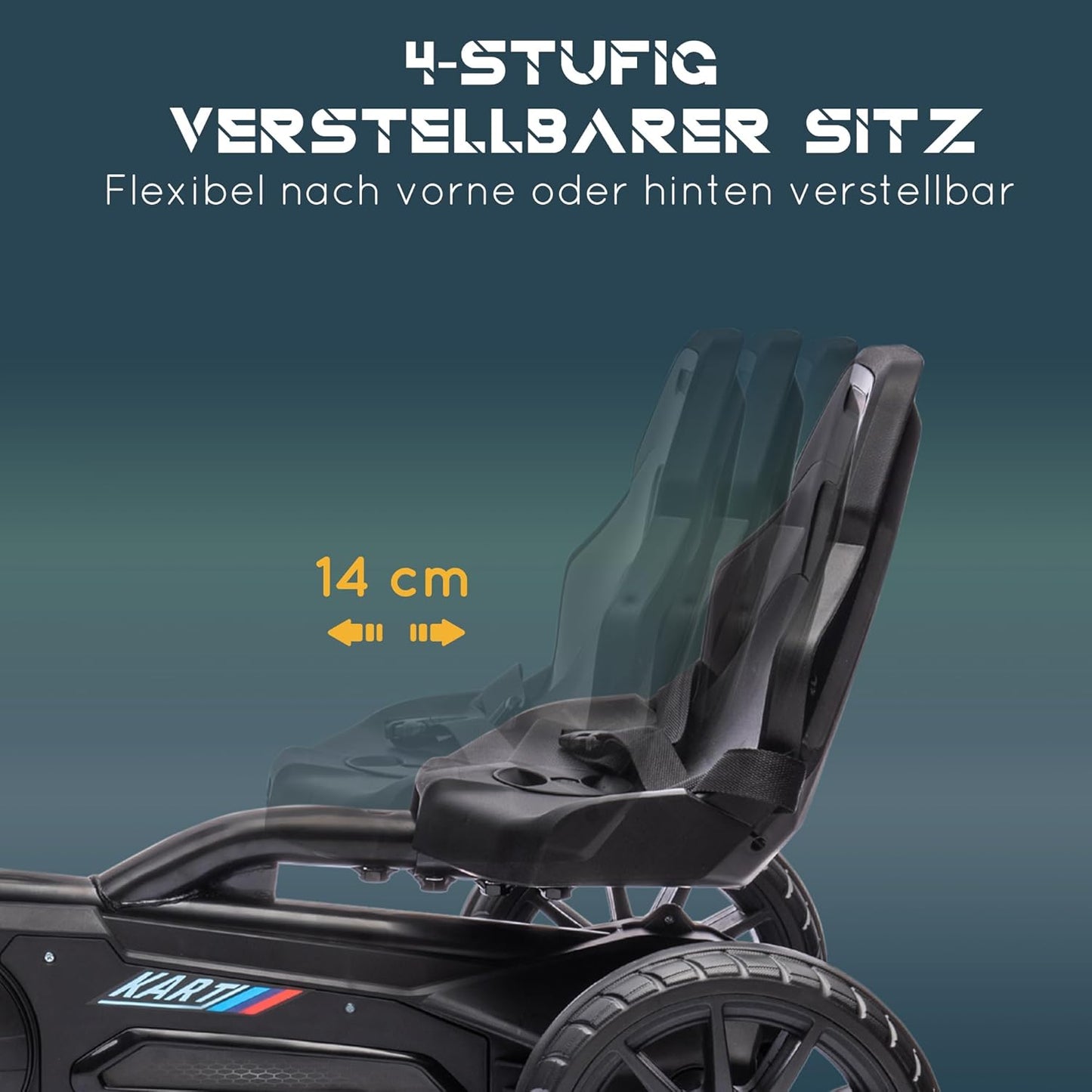 Gokart Tretauto für Kinder, Schwarz