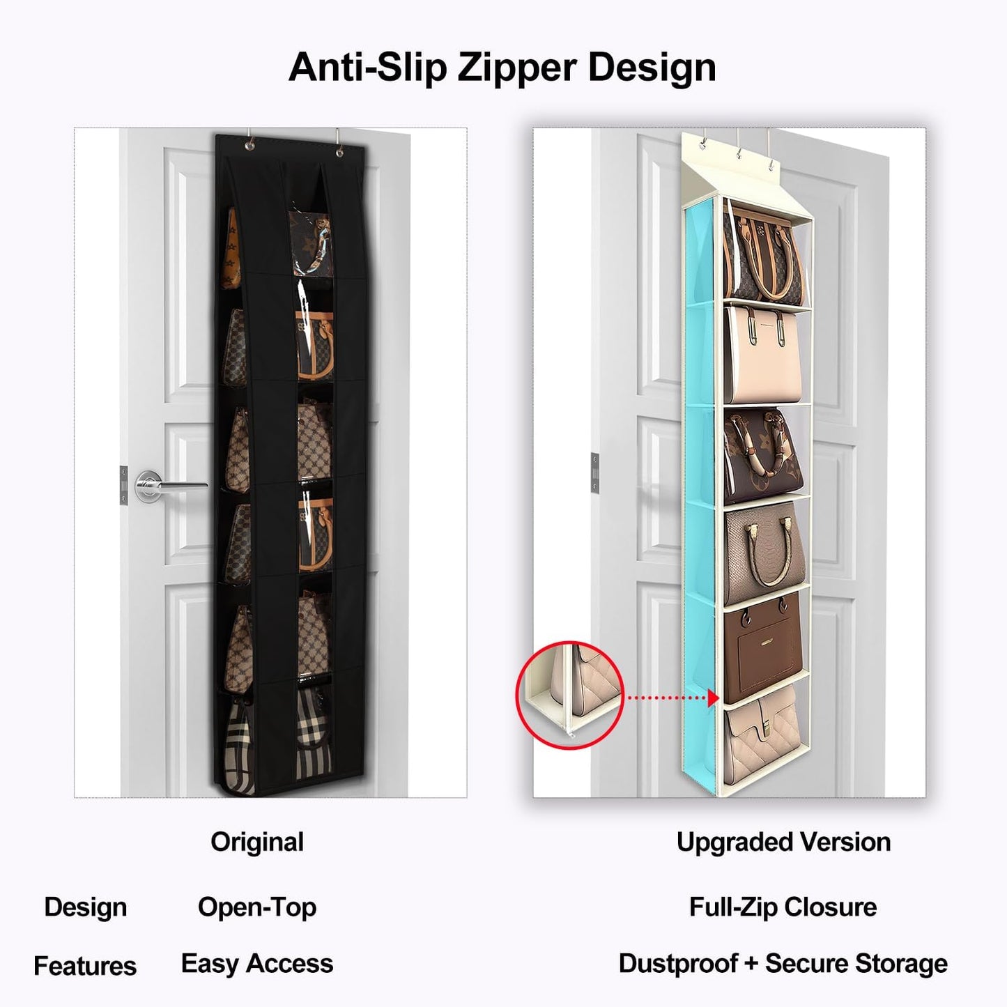 Handtaschen-Organizer für 6 Taschen, Small Cremeweiss