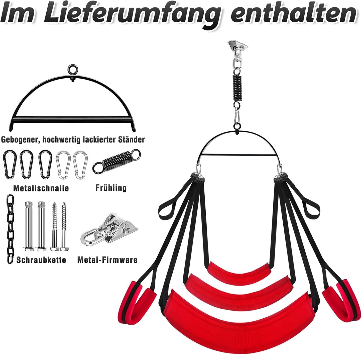 360° drehbare Liebesschaukel mit extra breitem Sitz, Red