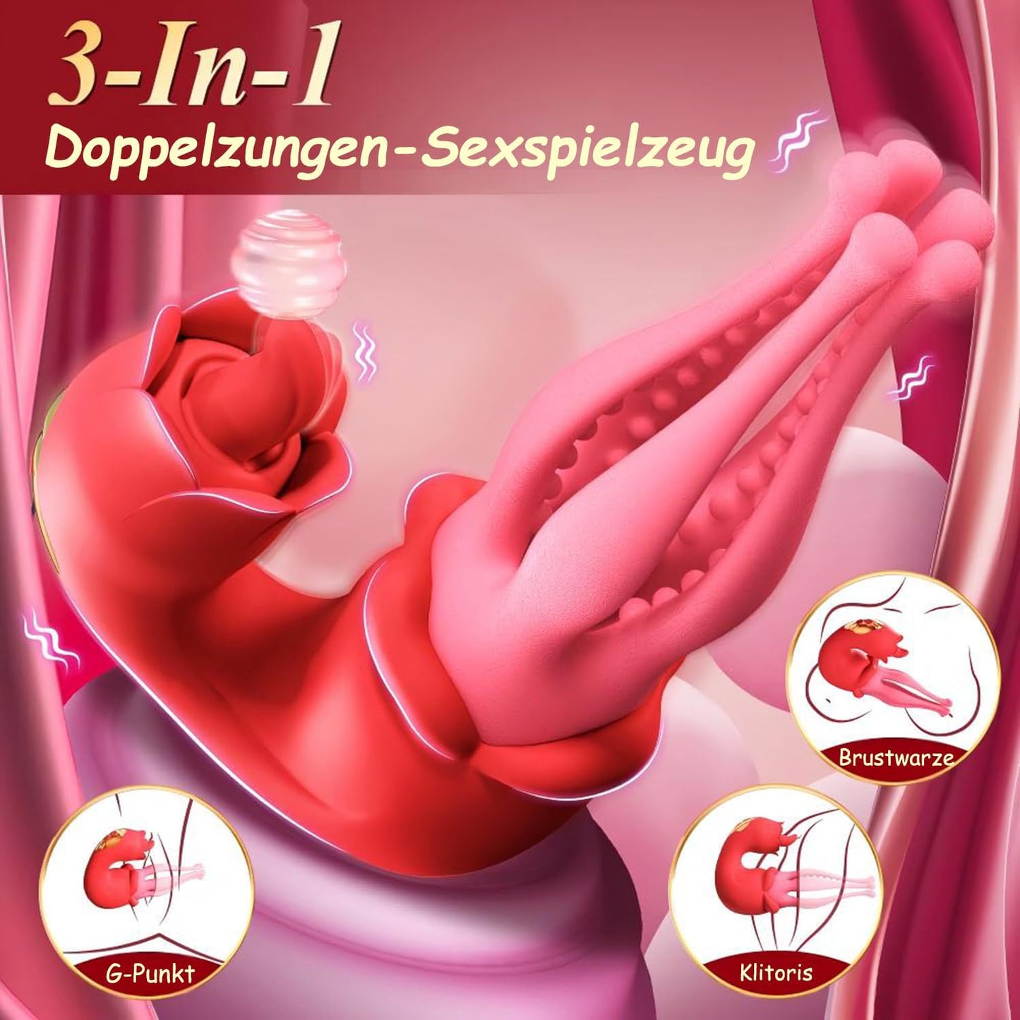 Rosen Zungenvibrator mit 7 Modi