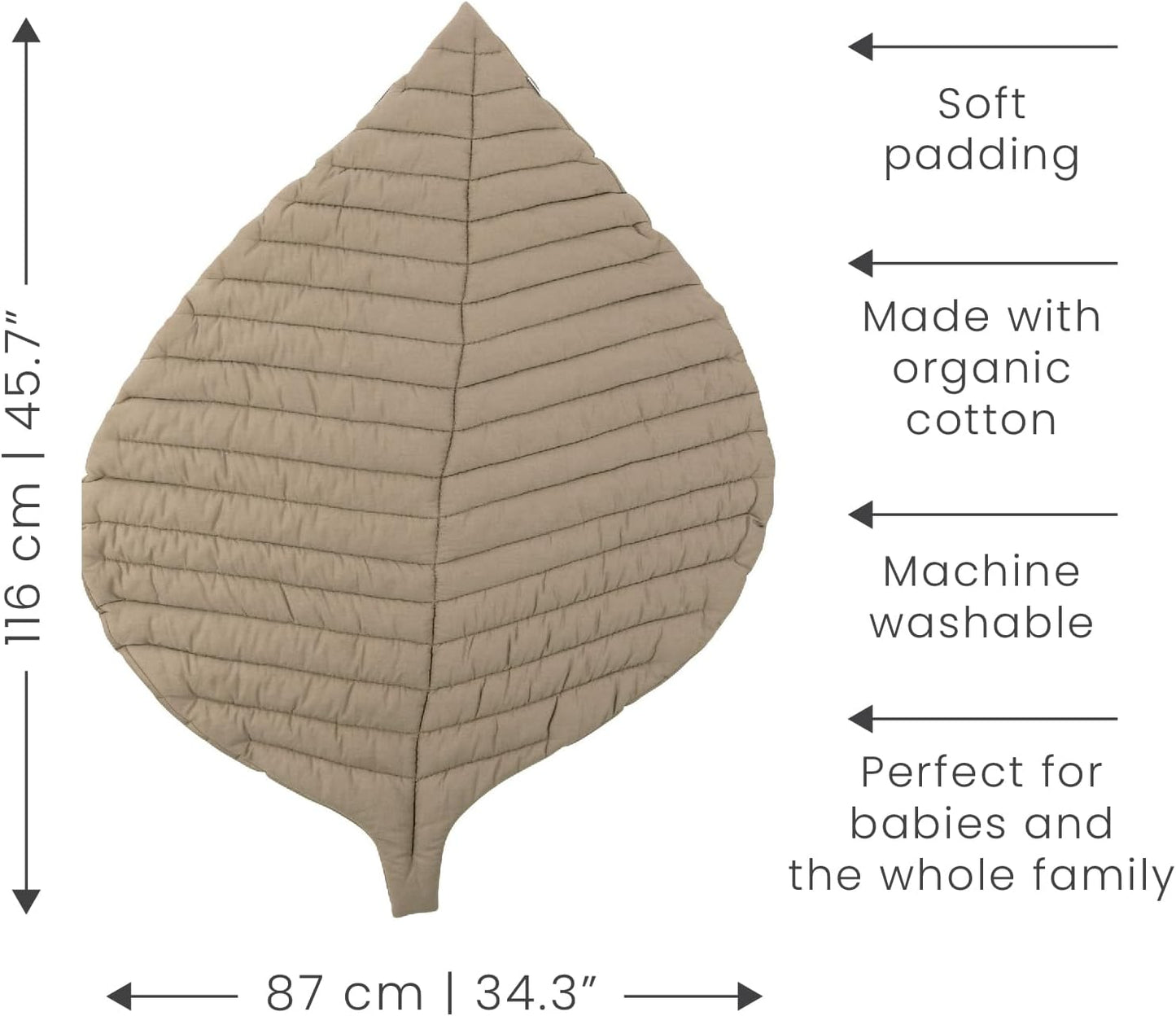 Krabbeldecke für Babys, Blattform, Leaf Mat Tan