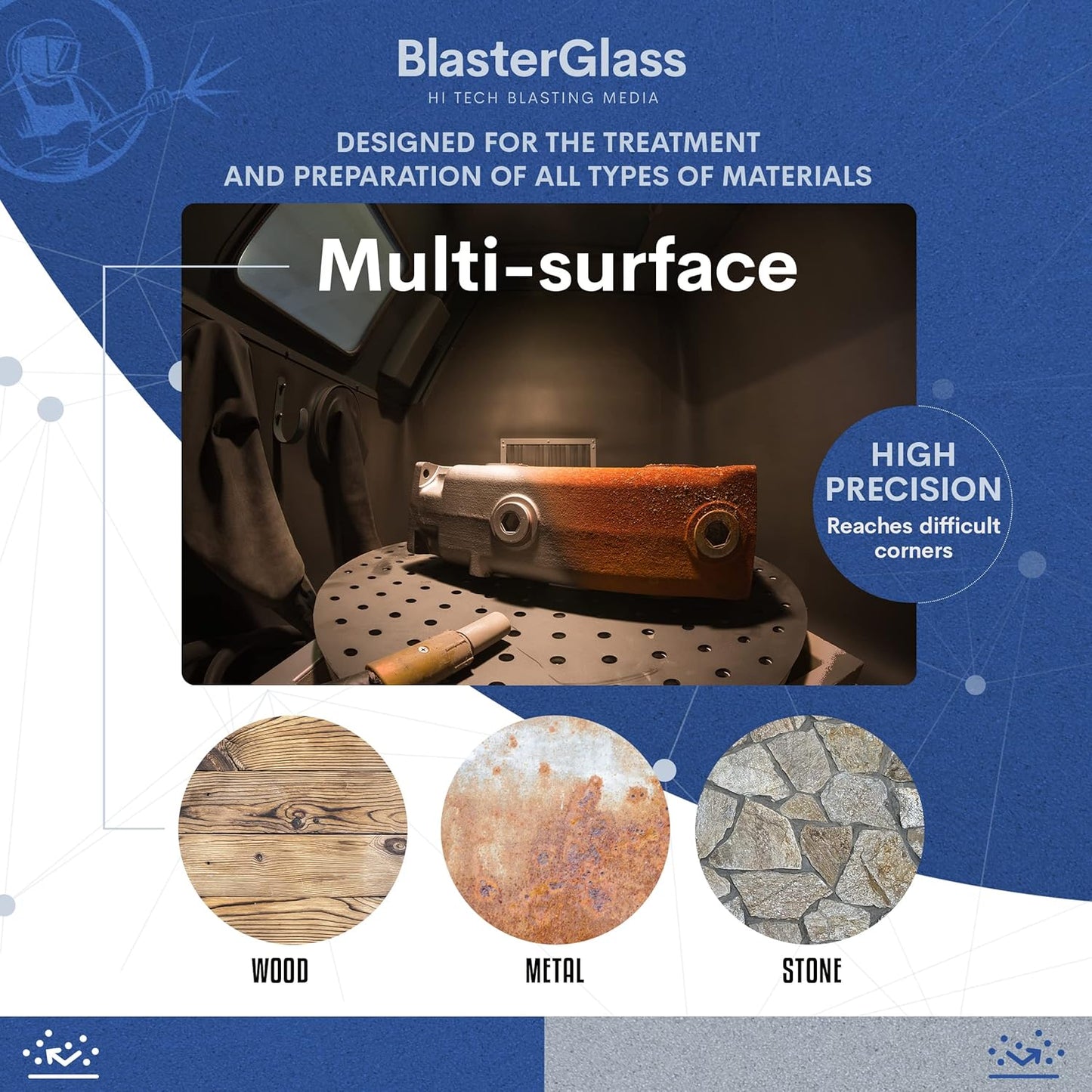 Hi-Tech Strahlmittel für Sandstrahlkabinen (10 kg)