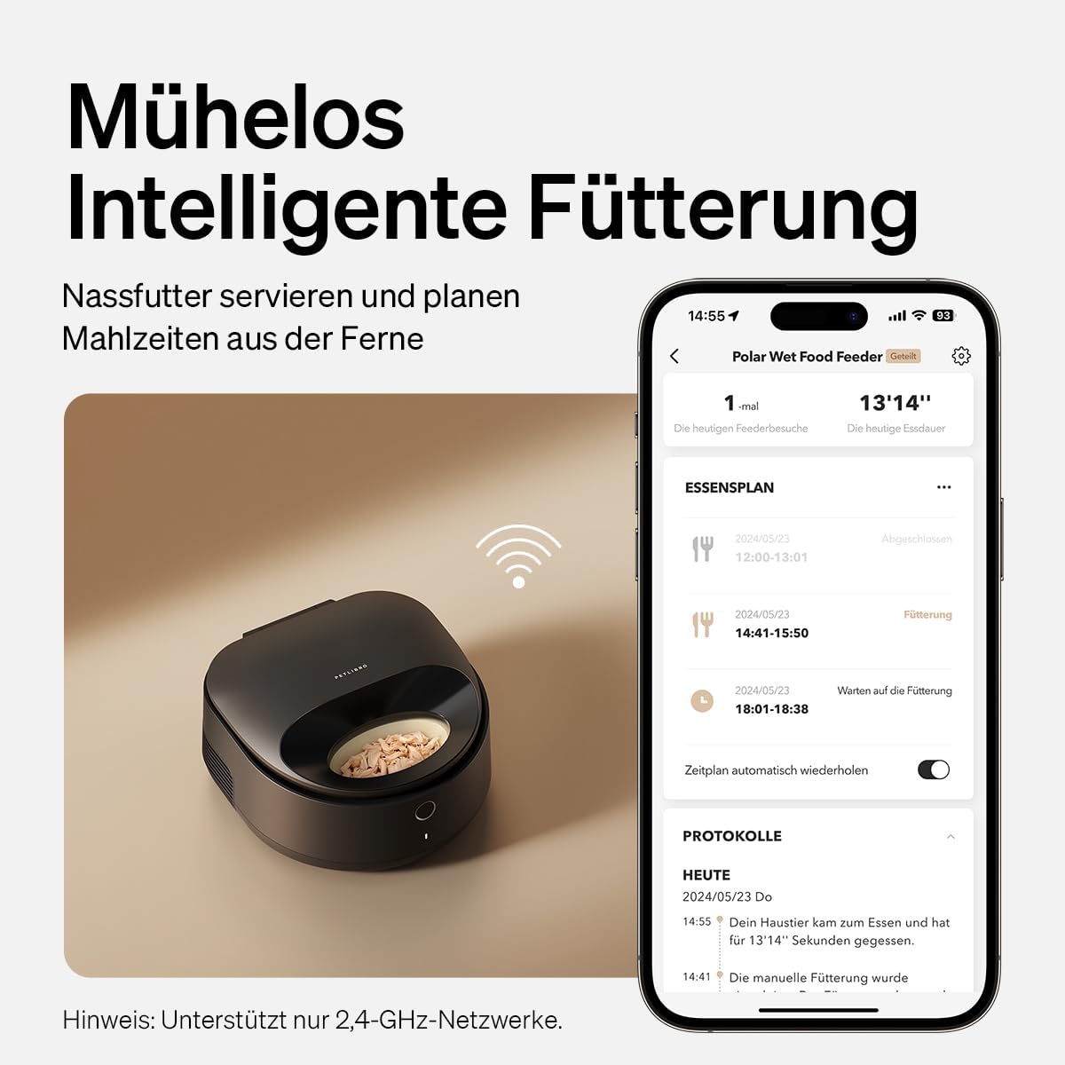 Futterautomat mit App-Steuerung