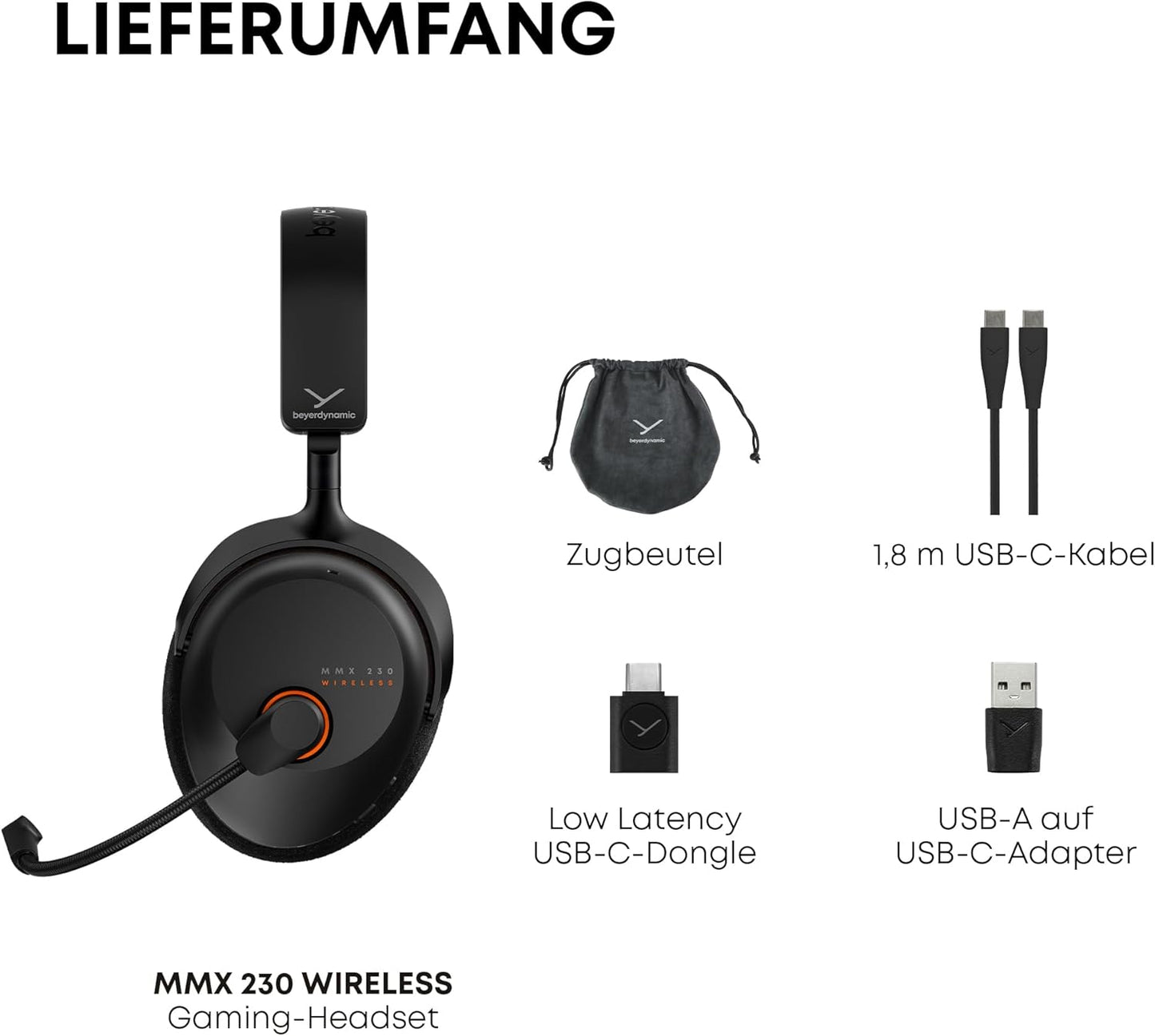 MMX 230 Wireless Gaming Headset mit Bluetooth, Schwarz