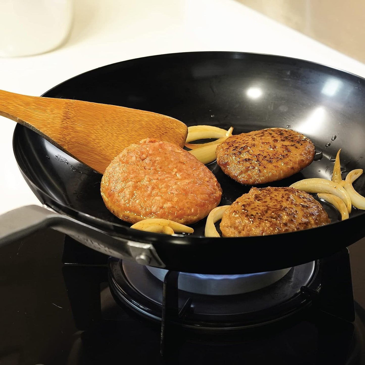 Nitri-Black Karbonstahl-Wok, 35 cm, Induktionsgeeignet, 35cm / 14-Inch