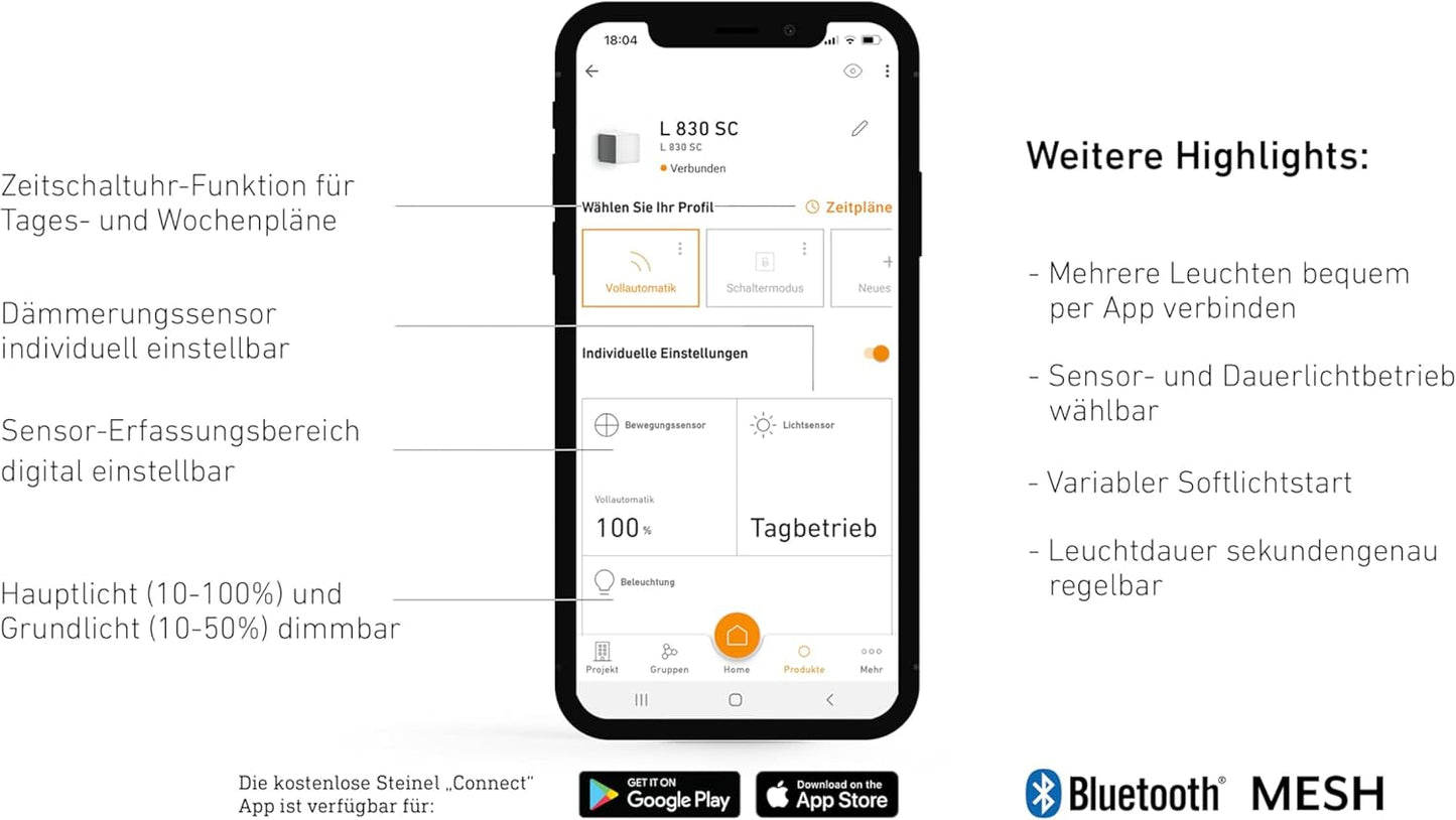 LED-Aussenleuchte L 830 SC Connect mit Bewegungsmelder, Anthrazit Wandleuchte L 830 Mit Bewegungsmelder