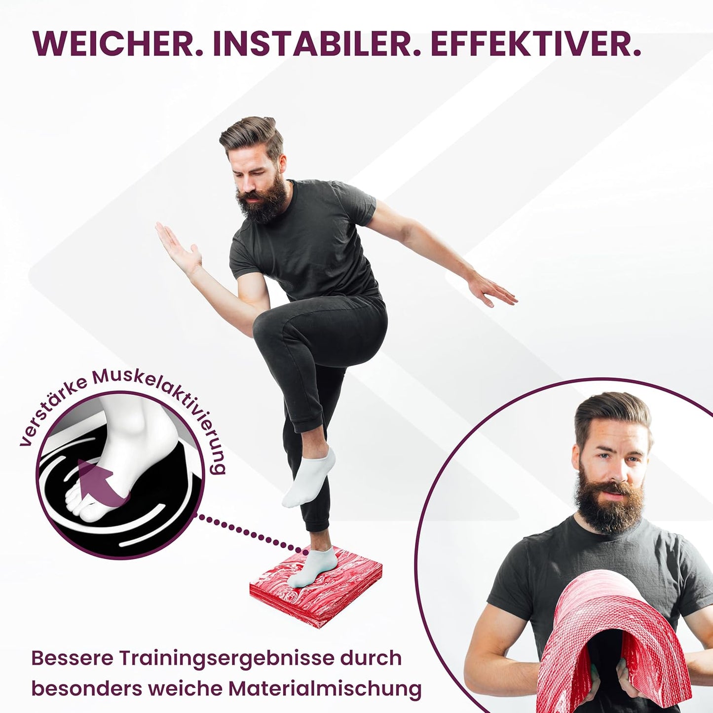 Balance Pad, 40 x 32 x 6 cm Rot
