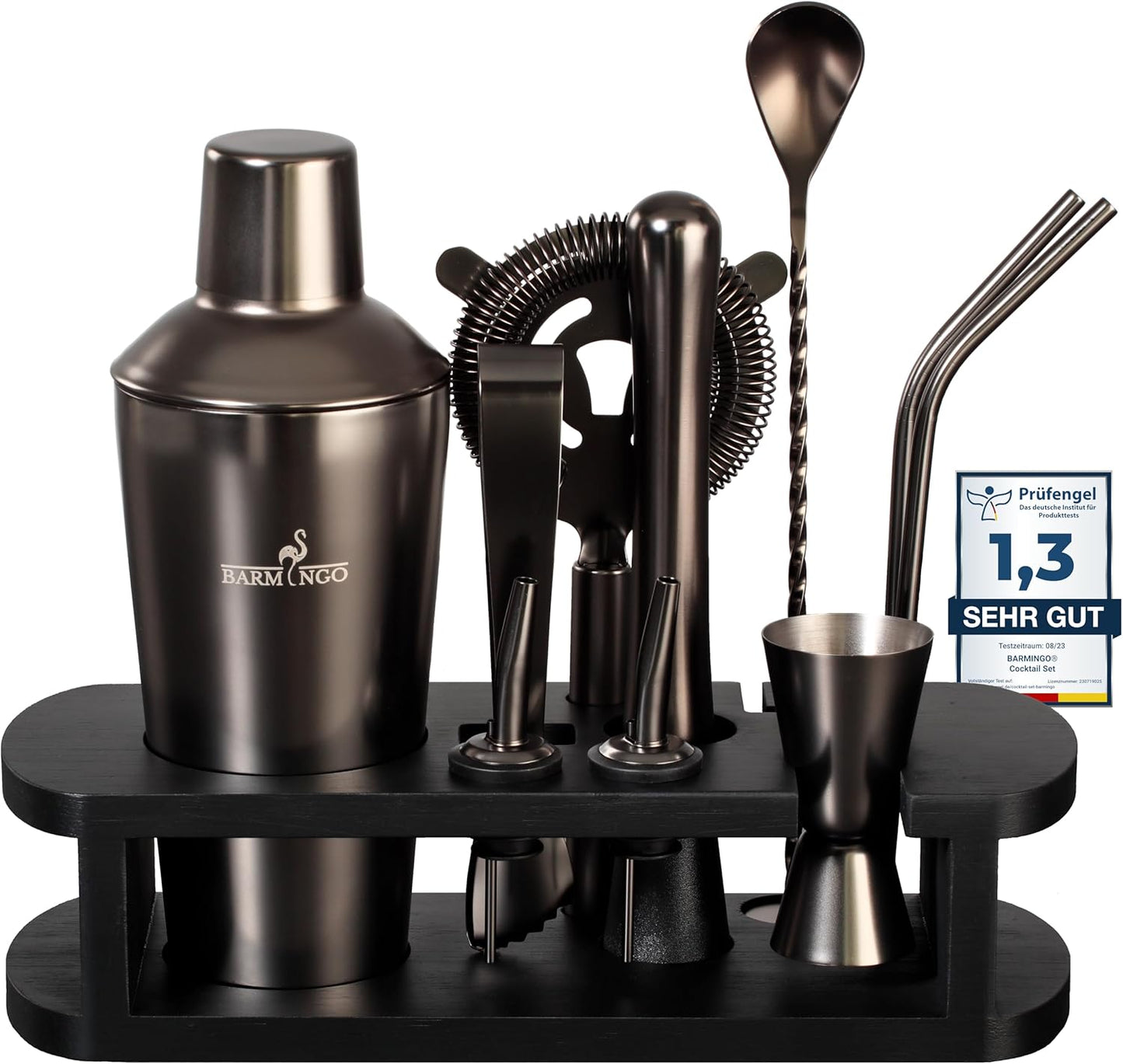Cocktail-Set, Metallic-schwarz