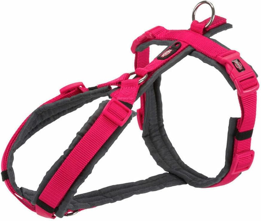 New Premium Trekking Hundegeschirr, Fuchsia/Graphit S-M