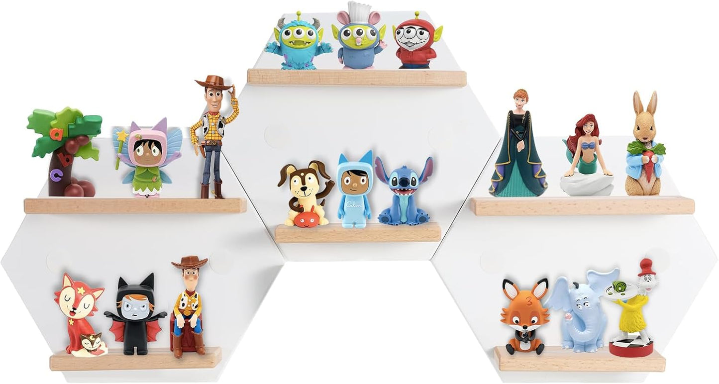 Hexagon-Wandregal für Toniebox-Figuren, 23.7998 cm x 6 cm x 20 cm