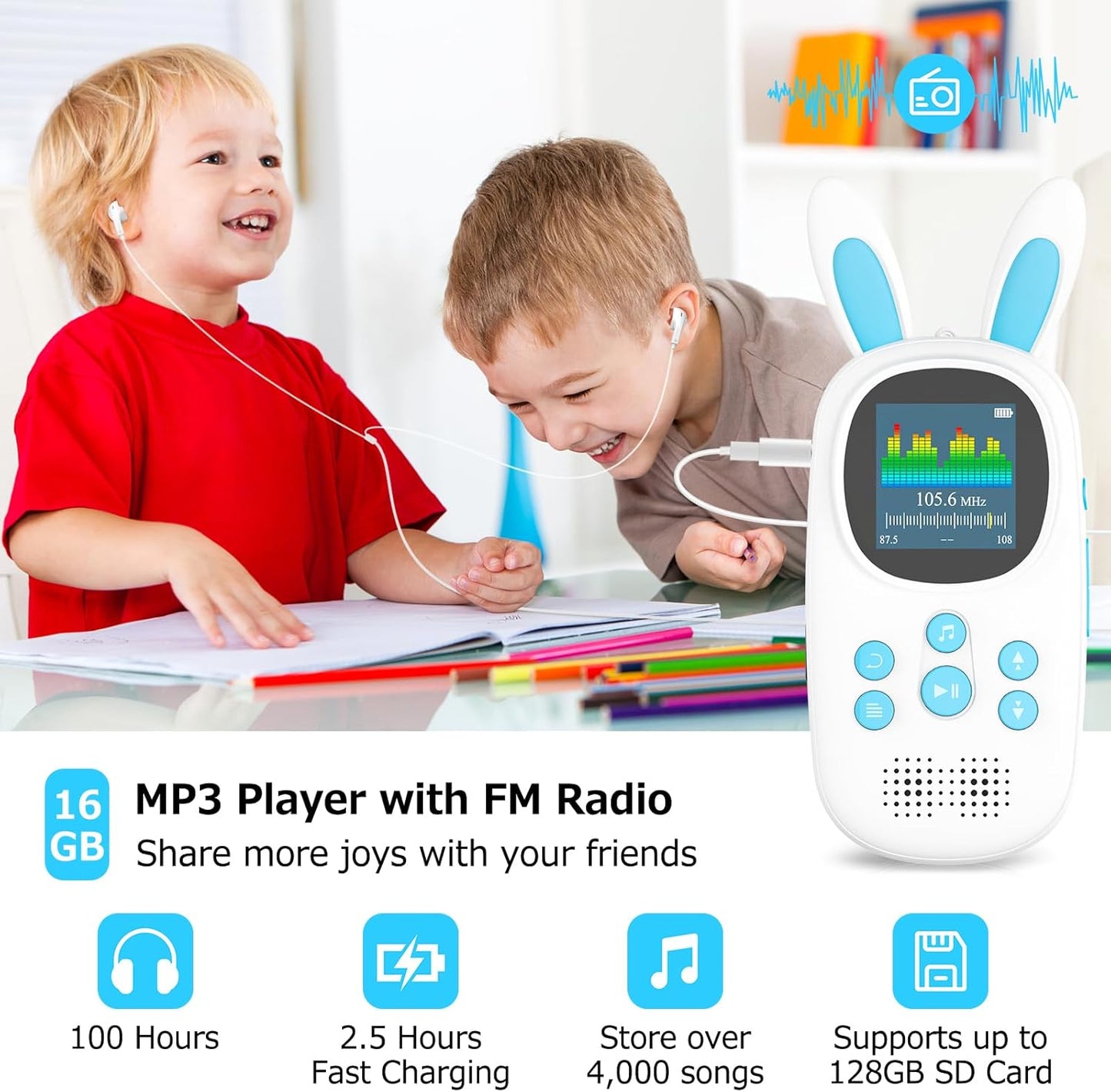 MP3 Player für Kinder, Blau