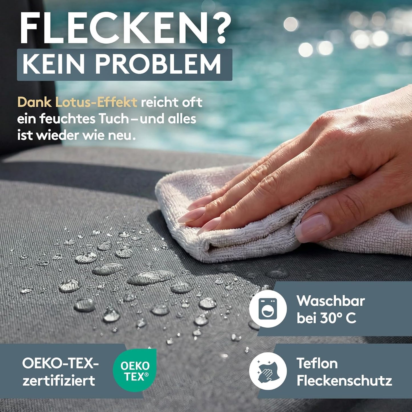Gartenstuhlauflagen Set Tamifür Niedriglehner, Uni Anthrazit (Tami) 2