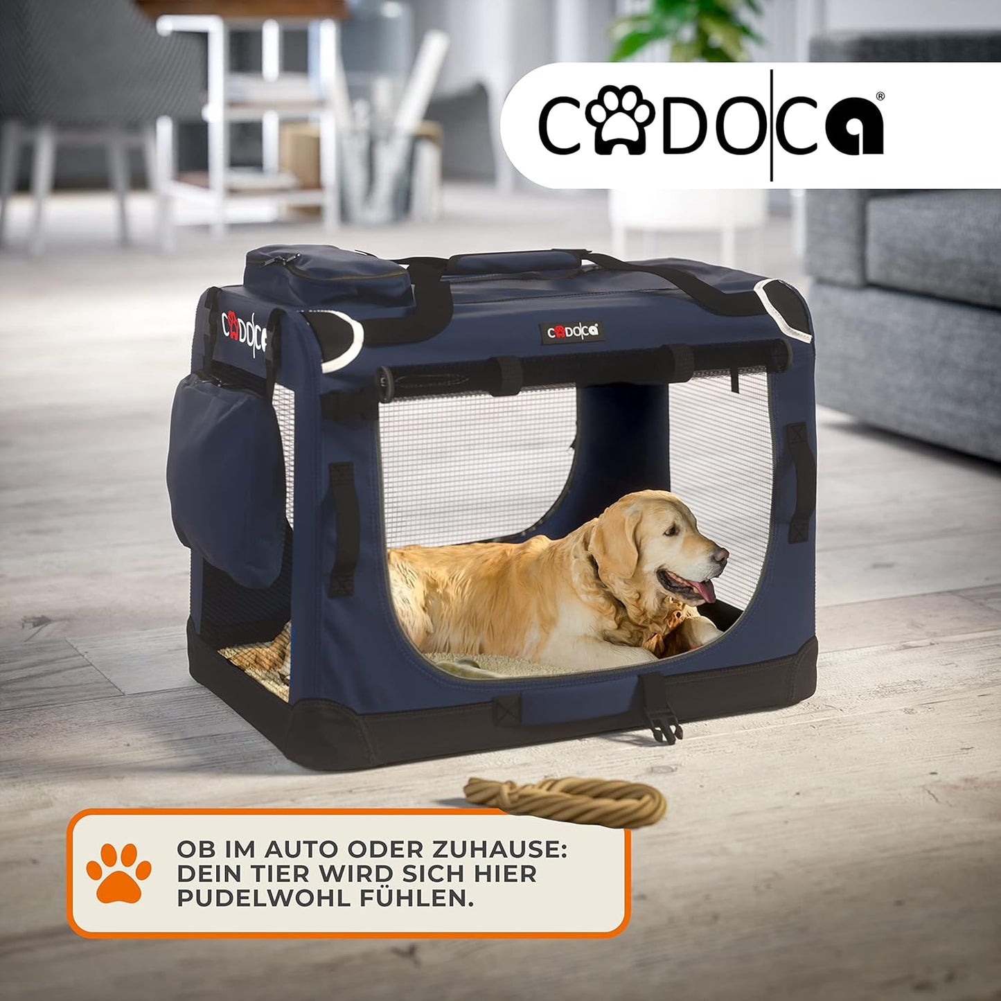 Faltbare Hundetransportbox, L 50 x B 34 x H 36 cm Navy Blau