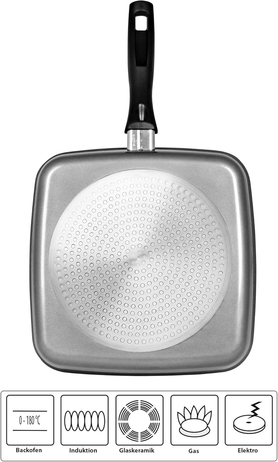Grillpfanne mit Steinpartikel-Beschichtung (26 cm), 26 cm ( Grau ) Classic