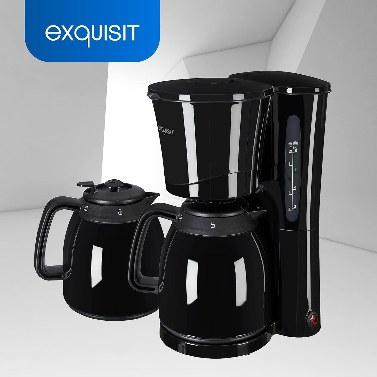 Filterkaffemaschine KA 6502 sw, Schwarz|Bis zu 10 Tassen|870 Watt|2 Thermoskannen