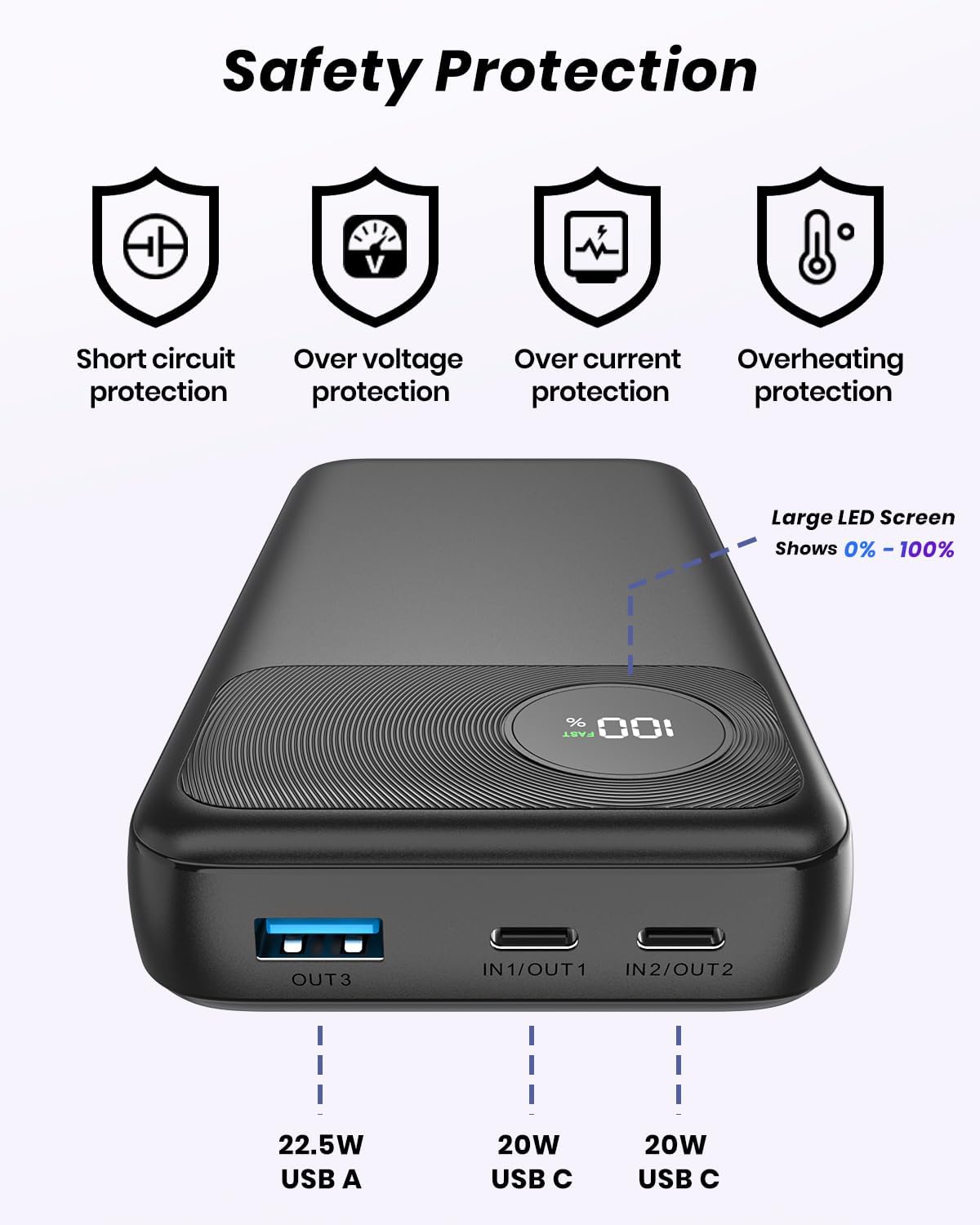 Powerbank K22P, Schwarz