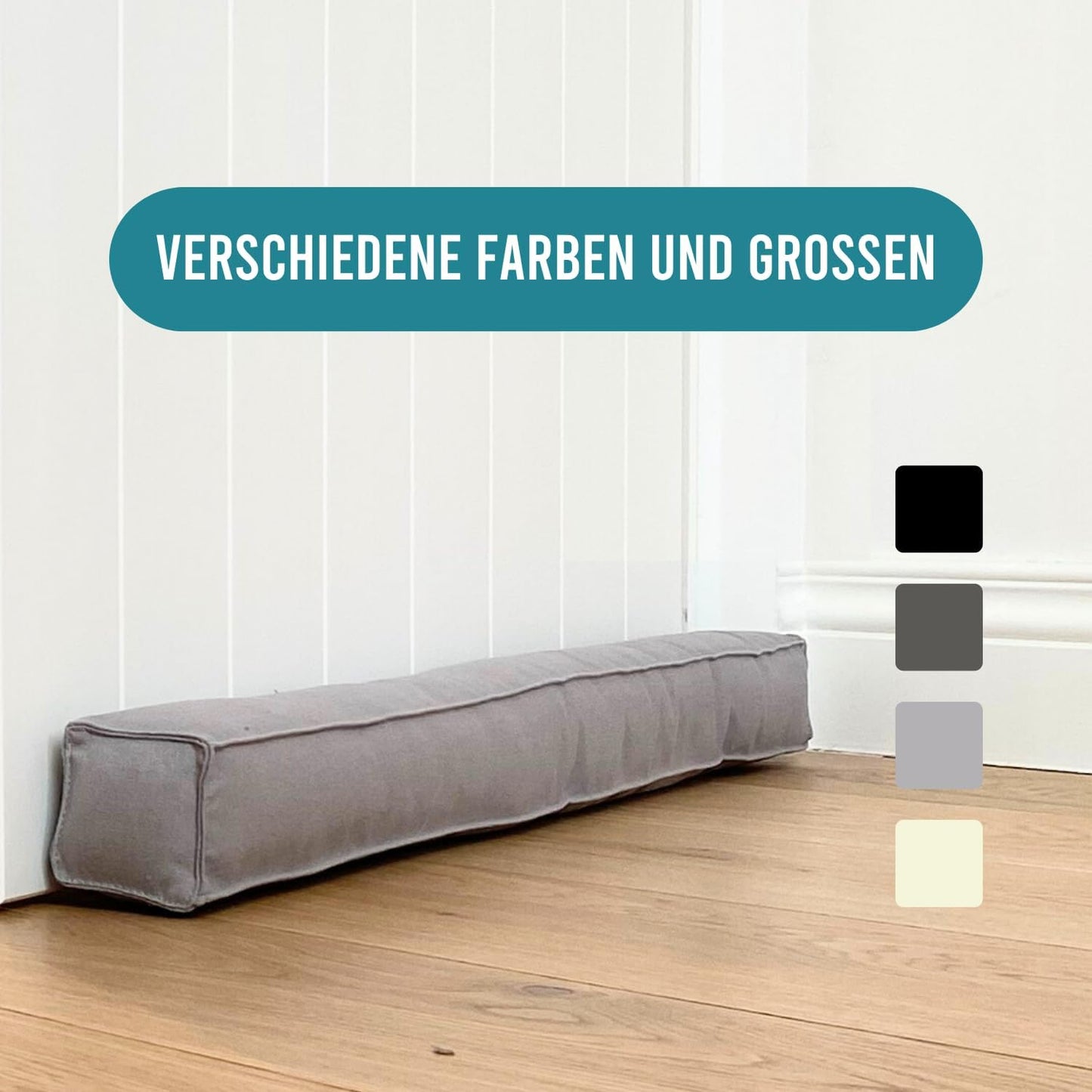 Magnetischer Zugluftstopper für Türen, 80 cm Schwarz