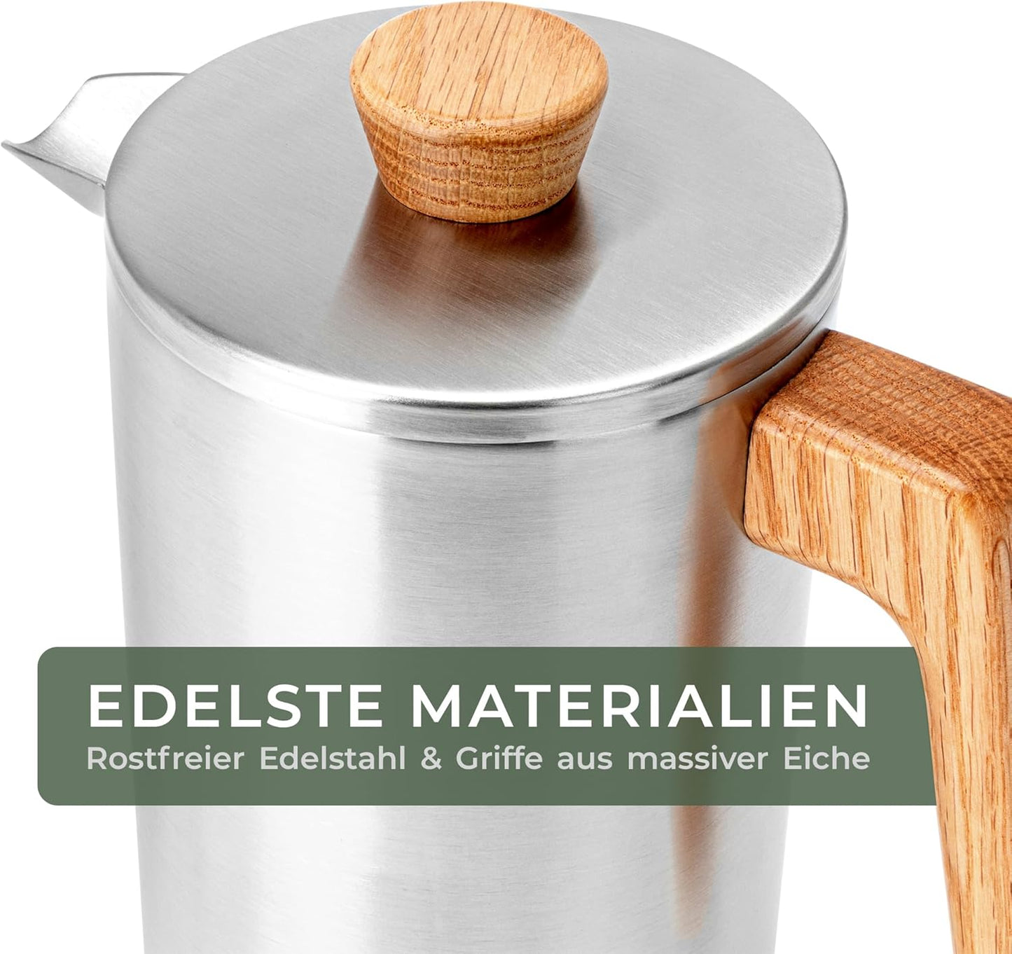 French Press Kaffeebereiter aus Edelstahl (1L), French Press 1L