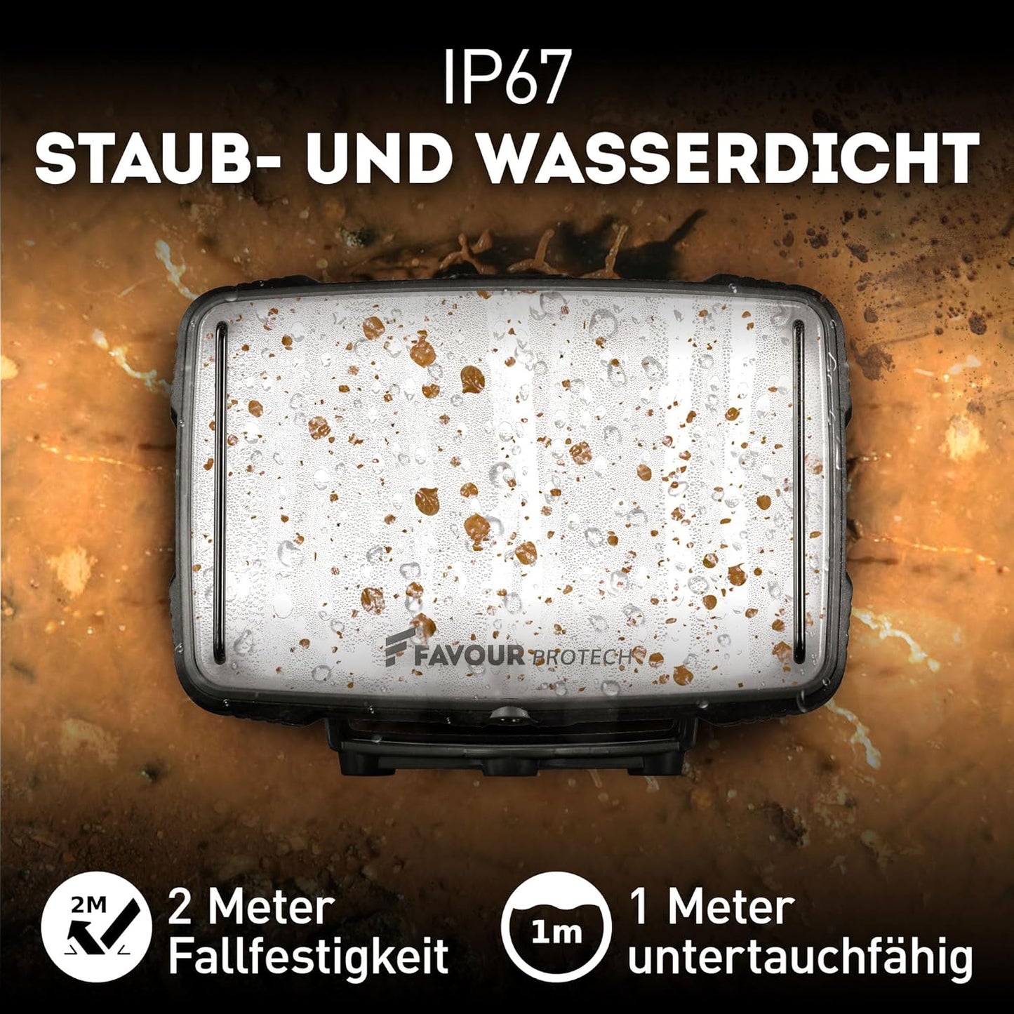 Akku-Baustrahler, 1350 Lumen 2 stück