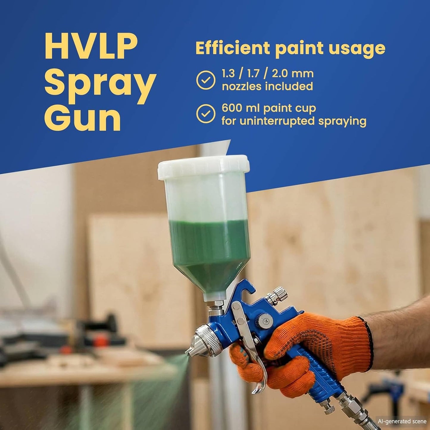 HVLP Farbspritzpistole mit 1,4 mm Düse, Becher