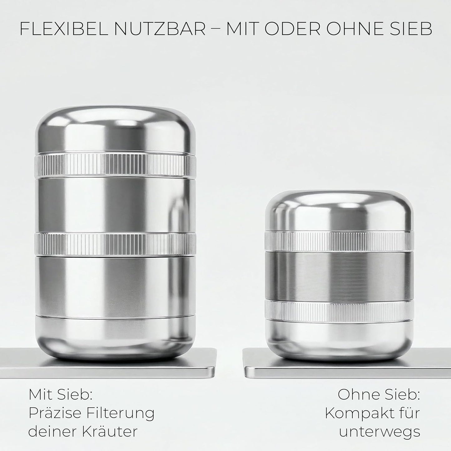 5-teiliges Kräutermühlen-Set, Silber